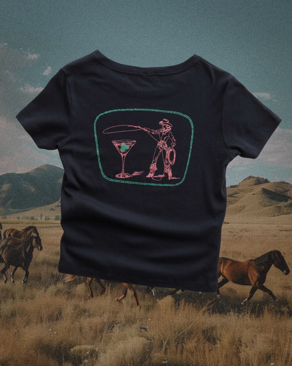 "Montana Martini" Baby Rib Tee - Intrigue Ink Visit Bozeman, Unique Shopping Boutique in Montana, Work from Home Clothes for Women