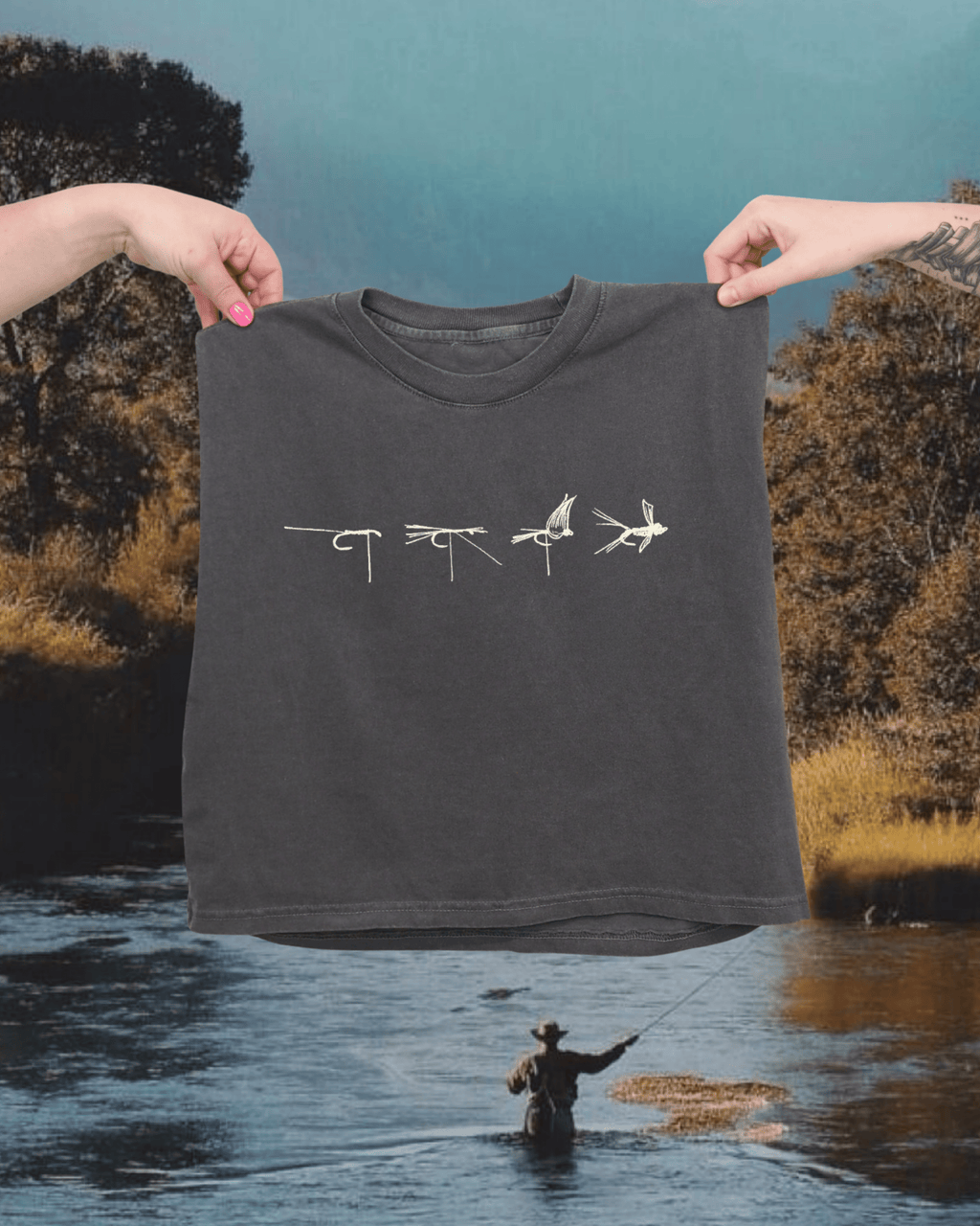 "Fly Tie" Muscle Tank - Intrigue Ink Visit Bozeman, Unique Shopping Boutique in Montana, Work from Home Clothes for Women