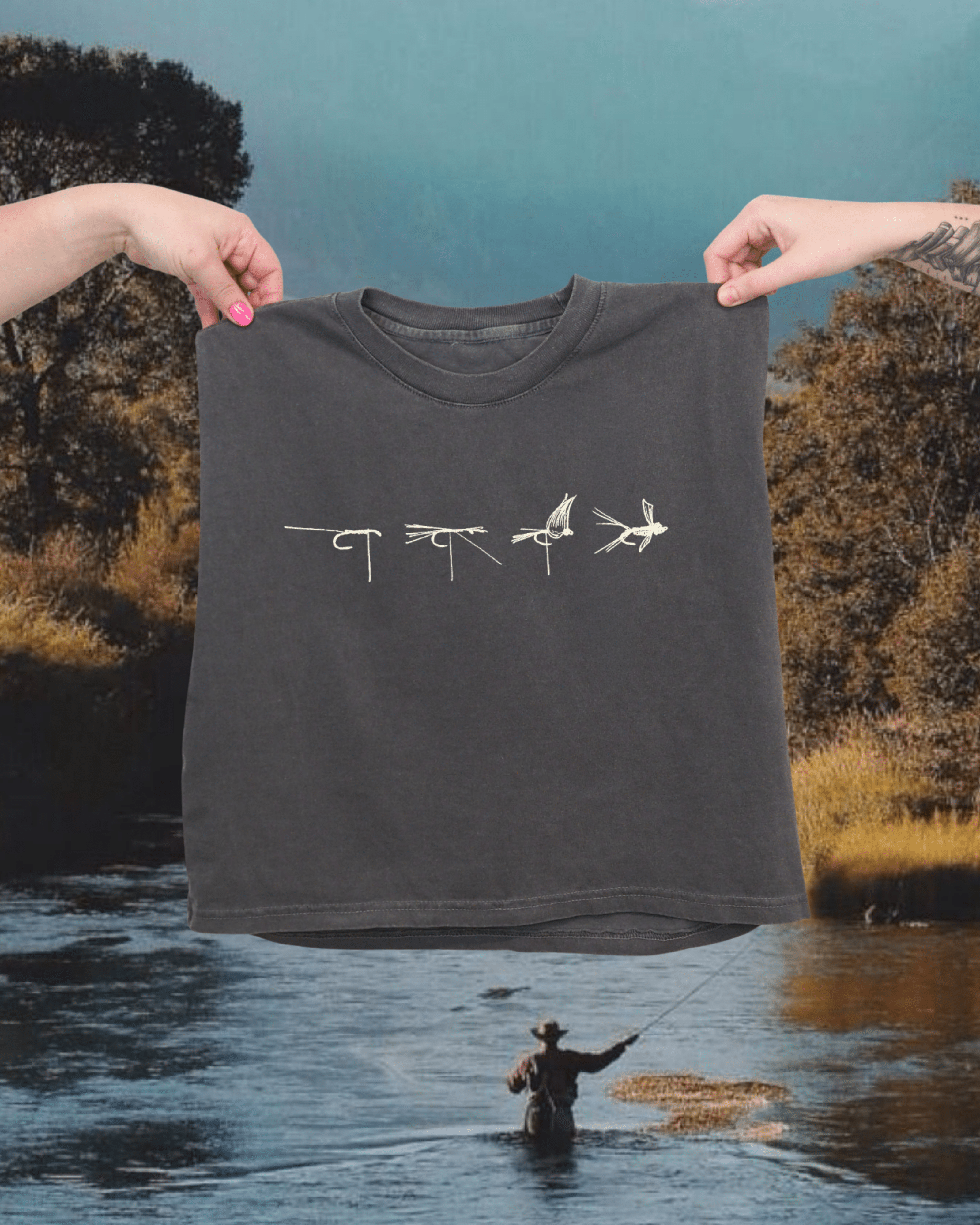 "Fly Tie" Muscle Tank - Intrigue Ink Visit Bozeman, Unique Shopping Boutique in Montana, Work from Home Clothes for Women