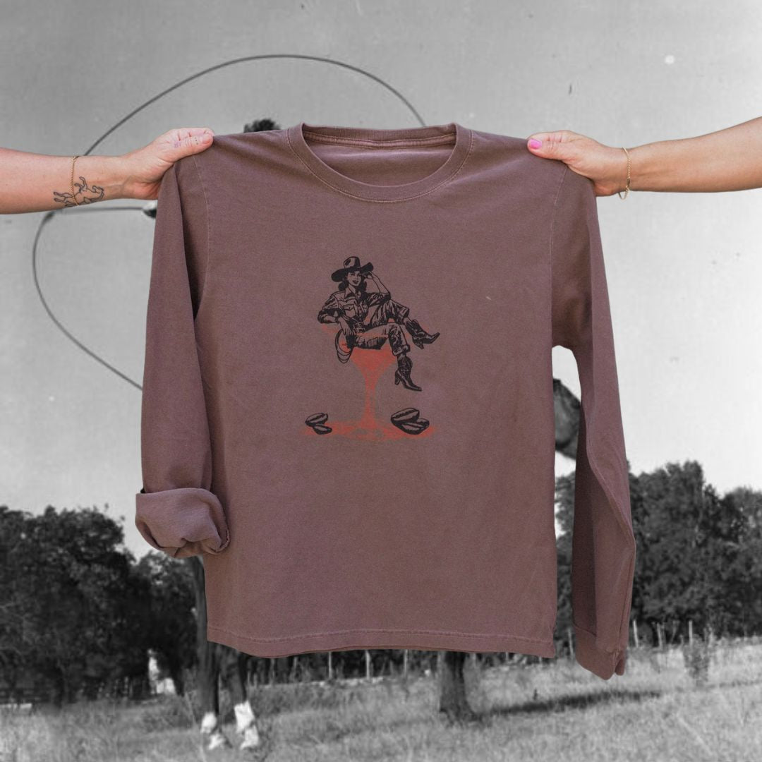 "Espresso Martini" Long Sleeve - Intrigue Ink Visit Bozeman, Unique Shopping Boutique in Montana, Work from Home Clothes for Women