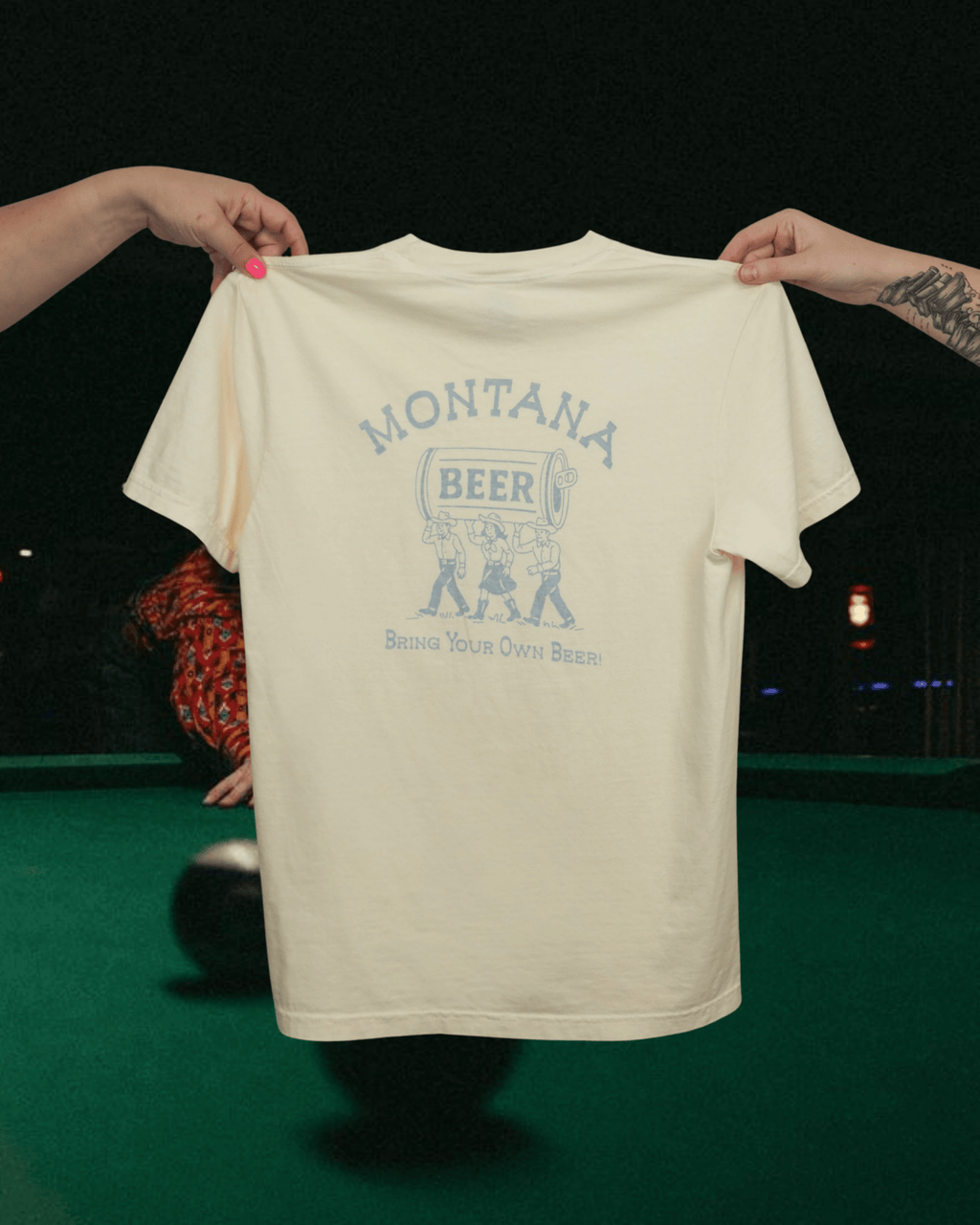 "Montana Beer" Tee - Intrigue Ink Visit Bozeman, Unique Shopping Boutique in Montana, Work from Home Clothes for Women