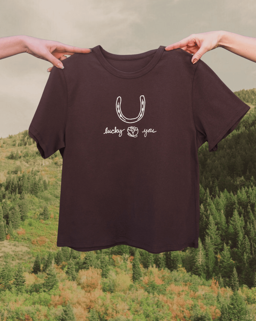 "Lucky You" Brown Tee - Intrigue Ink Visit Bozeman, Unique Shopping Boutique in Montana, Work from Home Clothes for Women