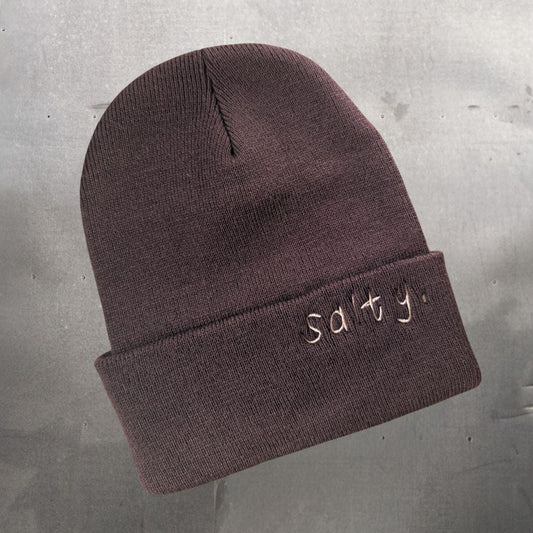 "Salty" Chocolate Beanie - Intrigue Ink Visit Bozeman, Unique Shopping Boutique in Montana, Work from Home Clothes for Women