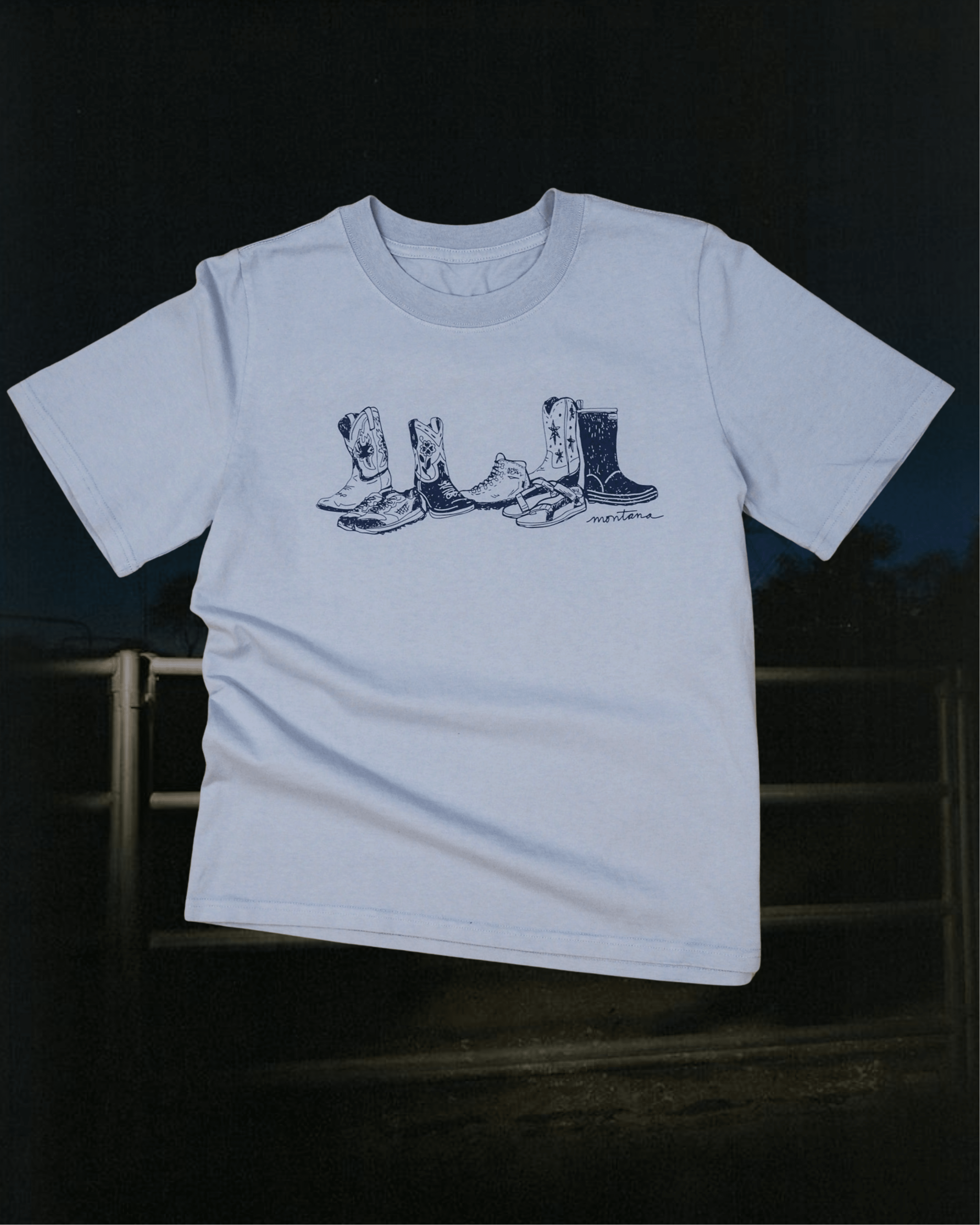 "Montana Footprint" Heavy Tee - Intrigue Ink Visit Bozeman, Unique Shopping Boutique in Montana, Work from Home Clothes for Women