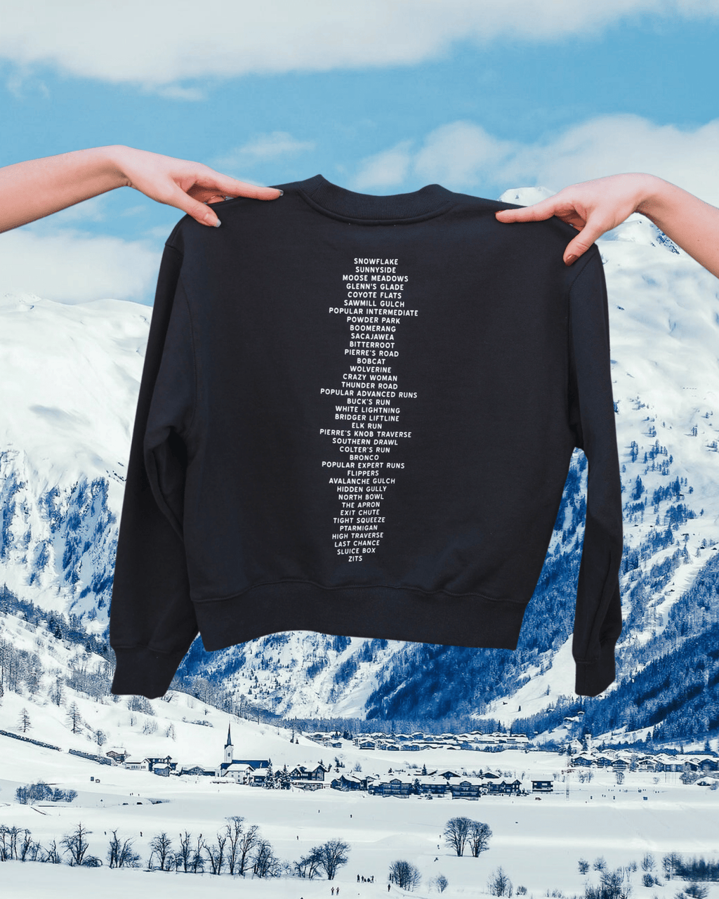 "Ski Bridger" Crop Pullover - Intrigue Ink Visit Bozeman, Unique Shopping Boutique in Montana, Work from Home Clothes for Women