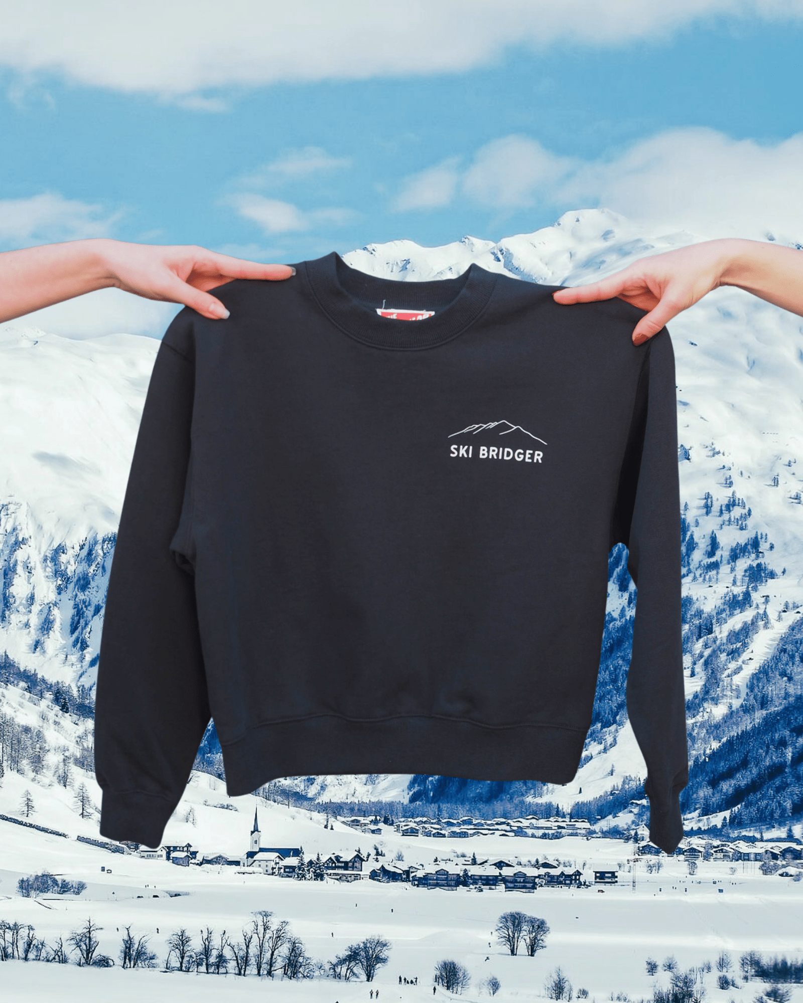 "Ski Bridger" Crop Pullover - Intrigue Ink Visit Bozeman, Unique Shopping Boutique in Montana, Work from Home Clothes for Women
