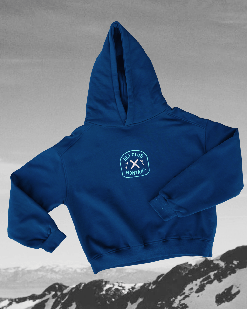 "Ski Club" Hoodie in Navy - Intrigue Ink Visit Bozeman, Unique Shopping Boutique in Montana, Work from Home Clothes for Women