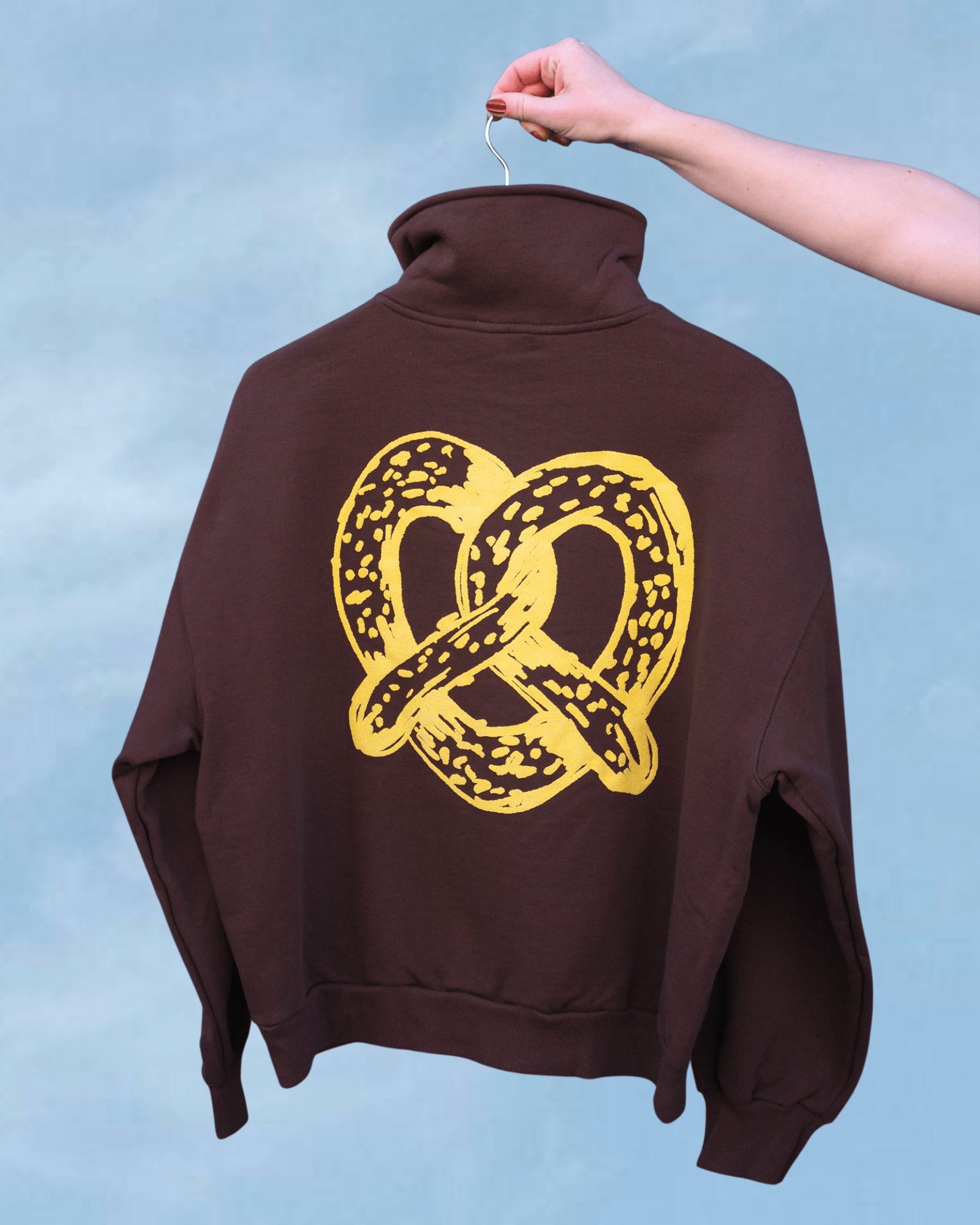 "Salty" Half Zip Sweatshirt in Chocolate - Intrigue Ink Visit Bozeman, Unique Shopping Boutique in Montana, Work from Home Clothes for Women