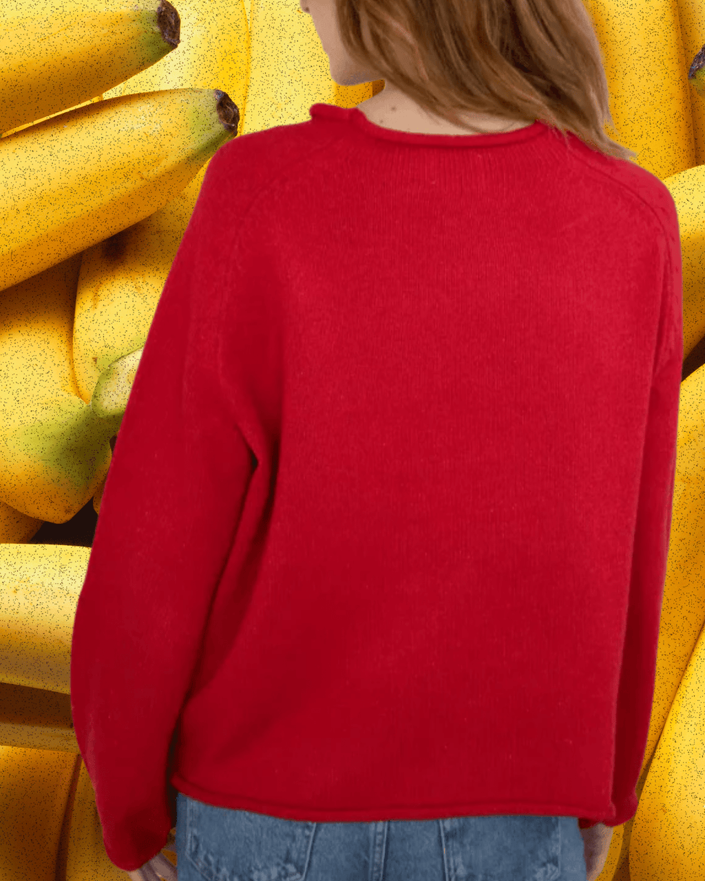 Banana Red Knit Sweater - Intrigue Ink Visit Bozeman, Unique Shopping Boutique in Montana, Work from Home Clothes for Women