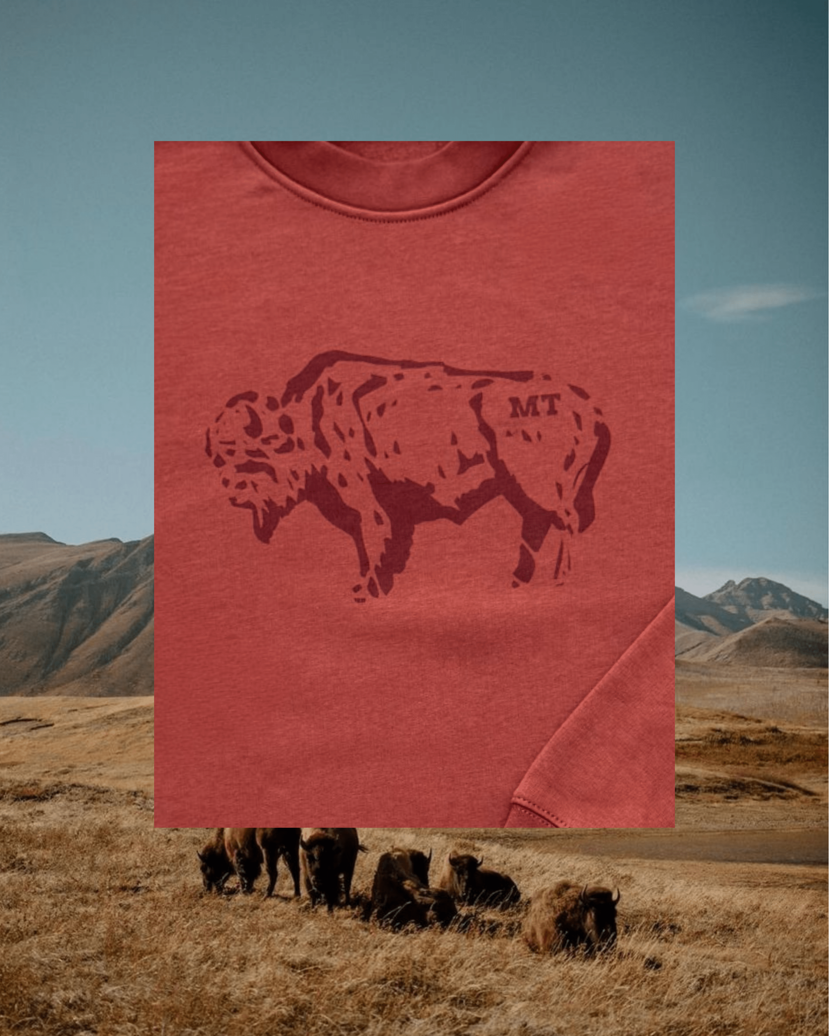 "Bison Sketch" Pullover - Intrigue Ink Visit Bozeman, Unique Shopping Boutique in Montana, Work from Home Clothes for Women