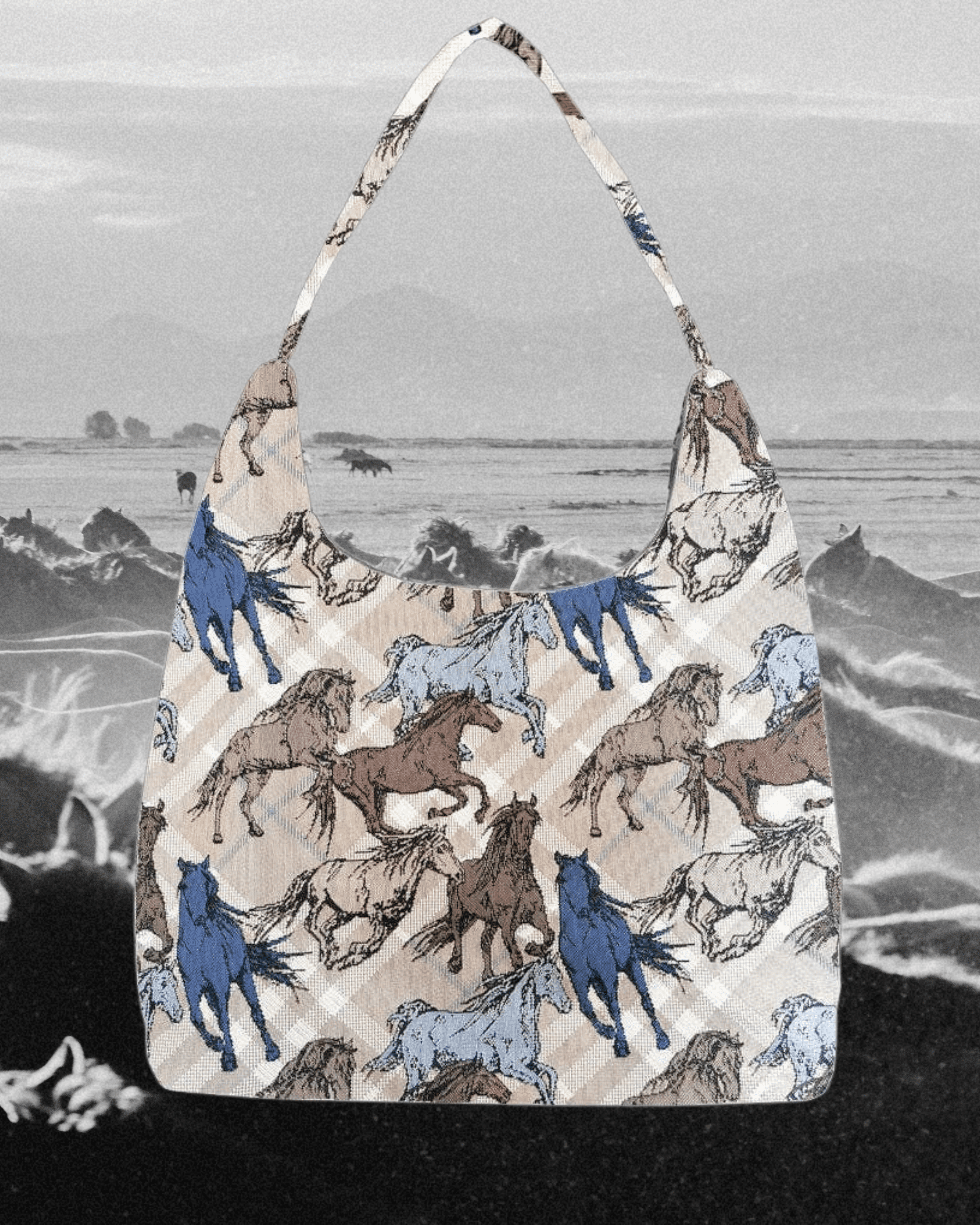 Blue Horse Hobo Handbag - Intrigue Ink Visit Bozeman, Unique Shopping Boutique in Montana, Work from Home Clothes for Women