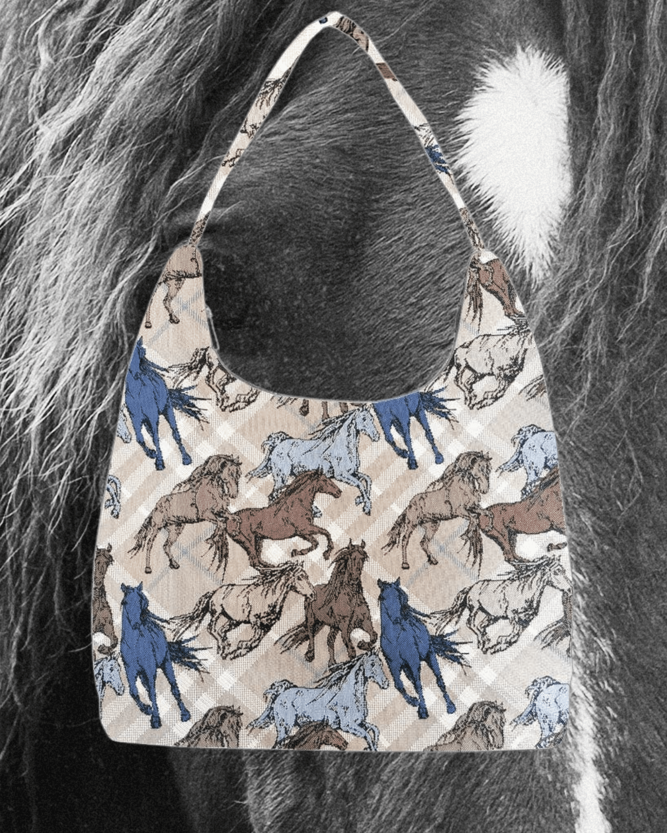 Blue Horse Hobo Handbag - Intrigue Ink Visit Bozeman, Unique Shopping Boutique in Montana, Work from Home Clothes for Women