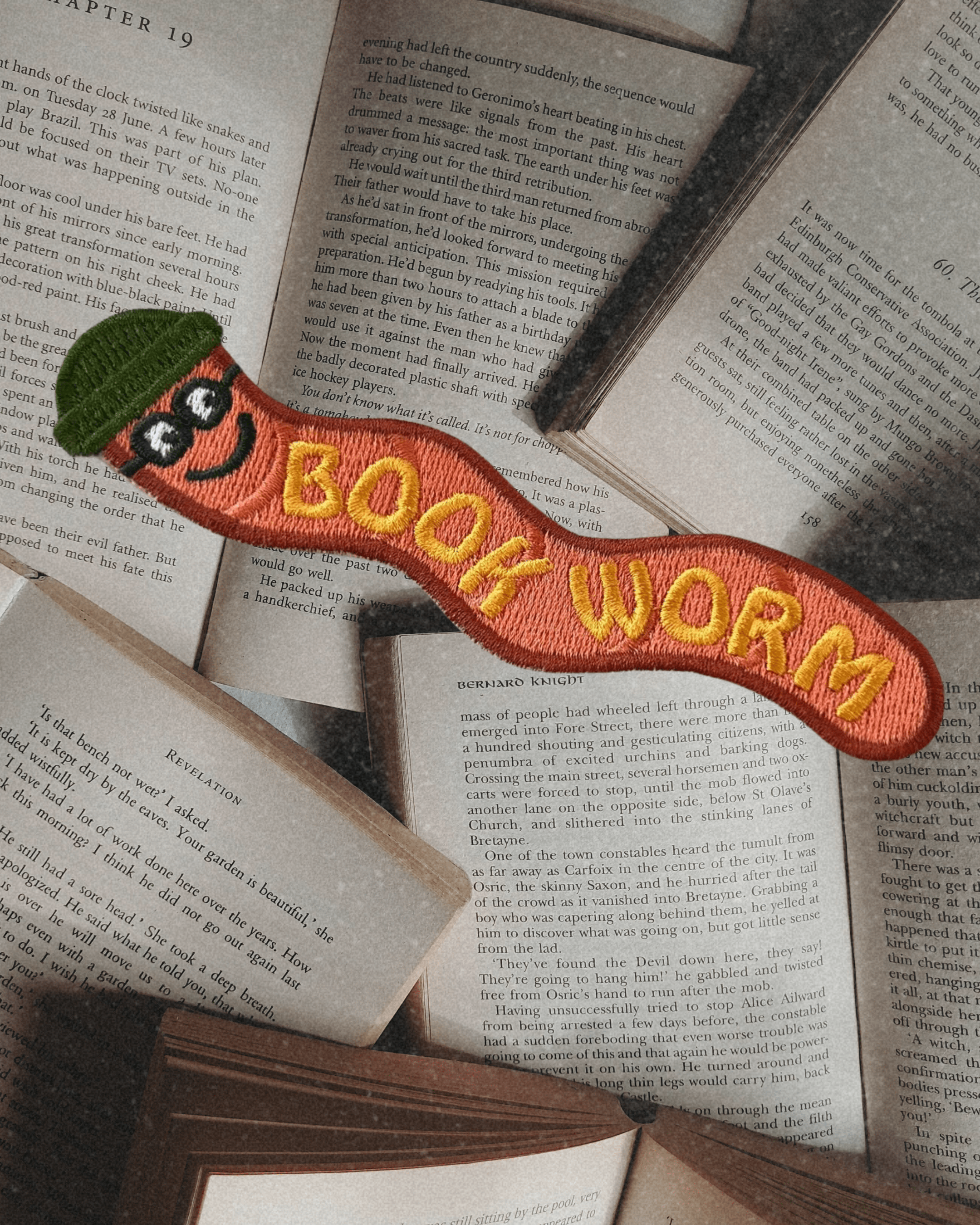 Book Worm Embroidered Bookmark - Intrigue Ink Visit Bozeman, Unique Shopping Boutique in Montana, Work from Home Clothes for Women