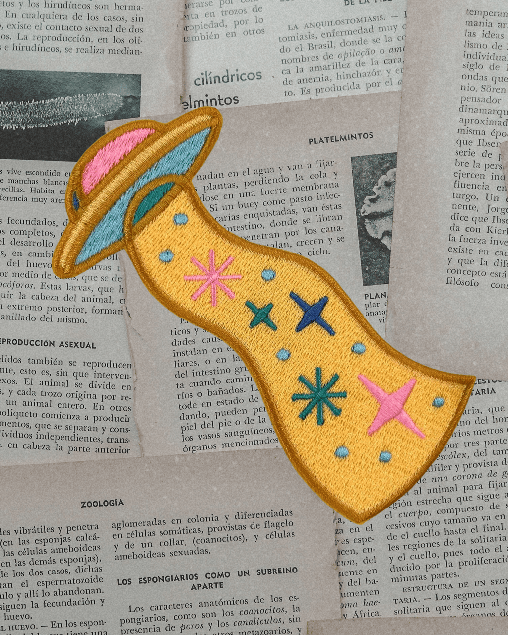 Ufo Embroidered Bookmark - Yellow - Intrigue Ink Visit Bozeman, Unique Shopping Boutique in Montana, Work from Home Clothes for Women