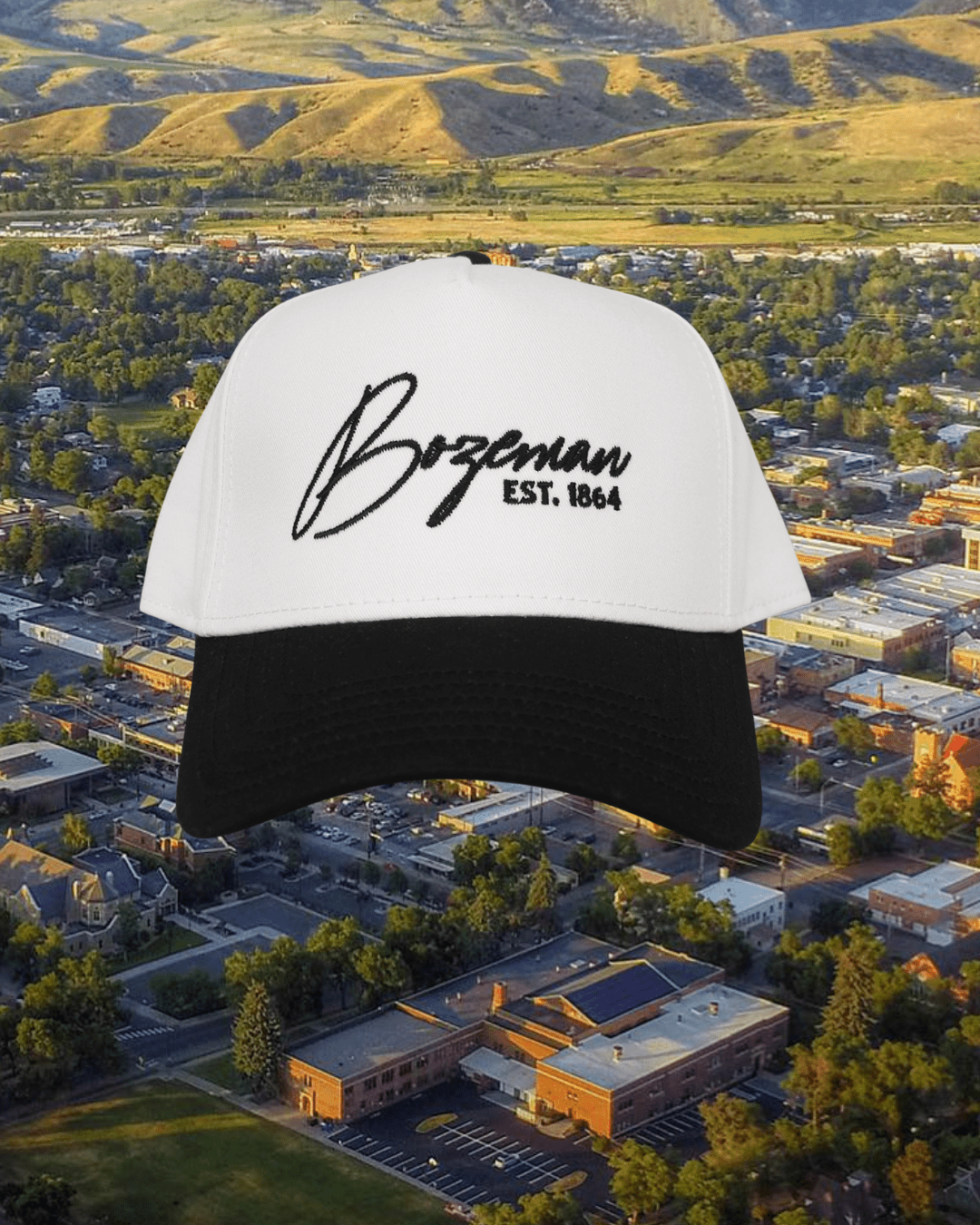 "Bozeman EST." Canvas Hat - Intrigue Ink Visit Bozeman, Unique Shopping Boutique in Montana, Work from Home Clothes for Women