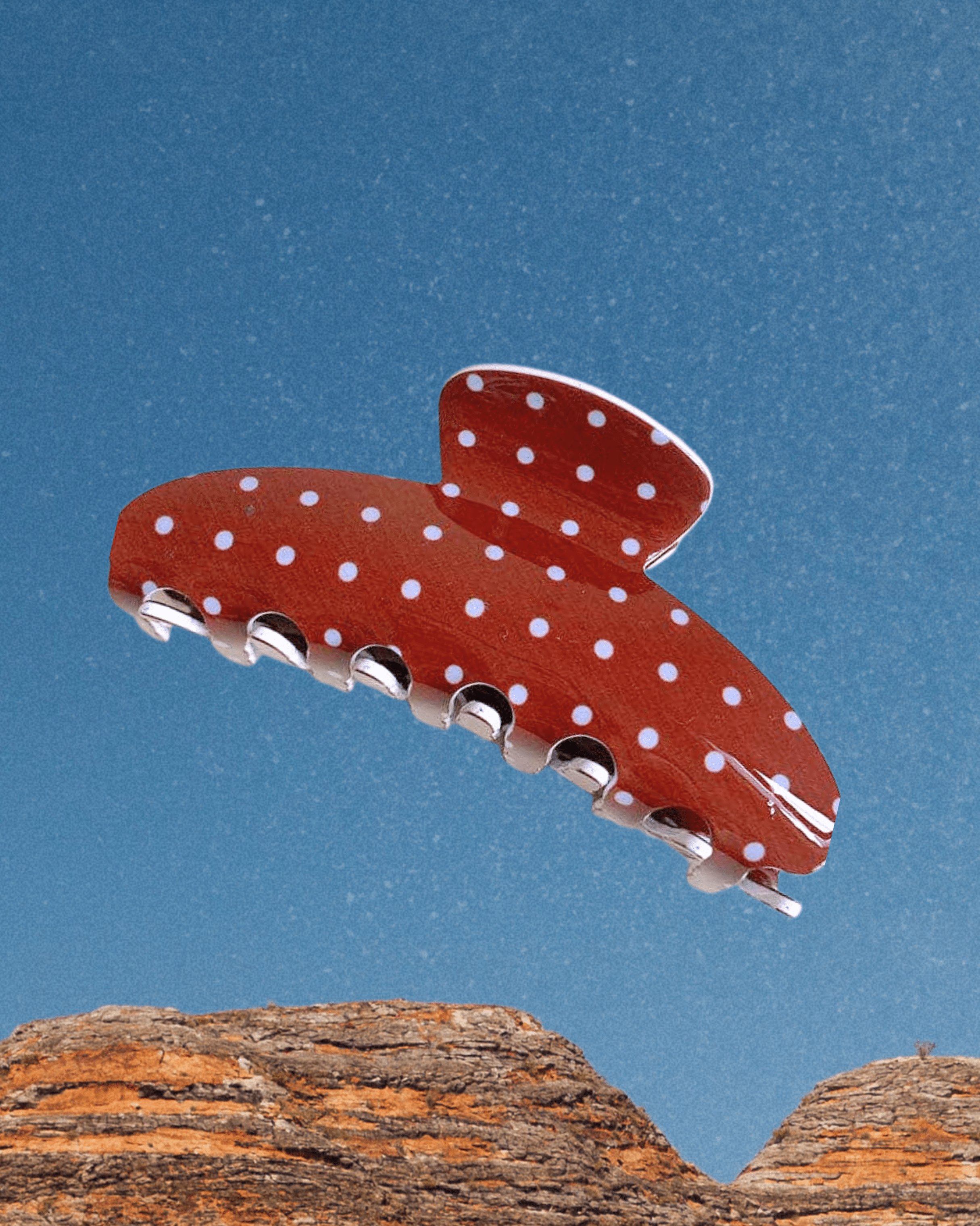 Brown Polka Dots Acrylic Hair Claw - Intrigue Ink Visit Bozeman, Unique Shopping Boutique in Montana, Work from Home Clothes for Women