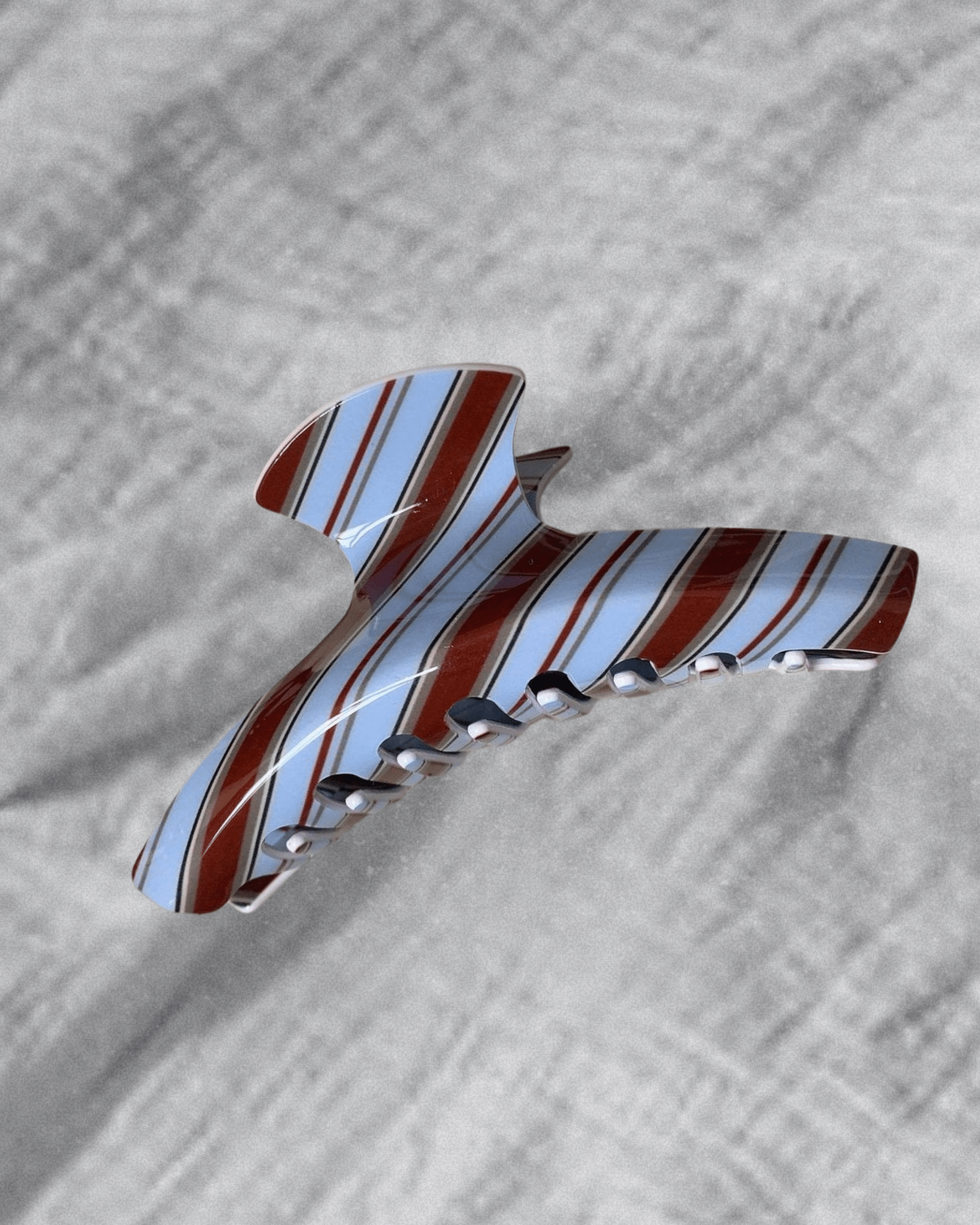 Brown and Blue Striped Hair Claw Clip - Intrigue Ink Visit Bozeman, Unique Shopping Boutique in Montana, Work from Home Clothes for Women