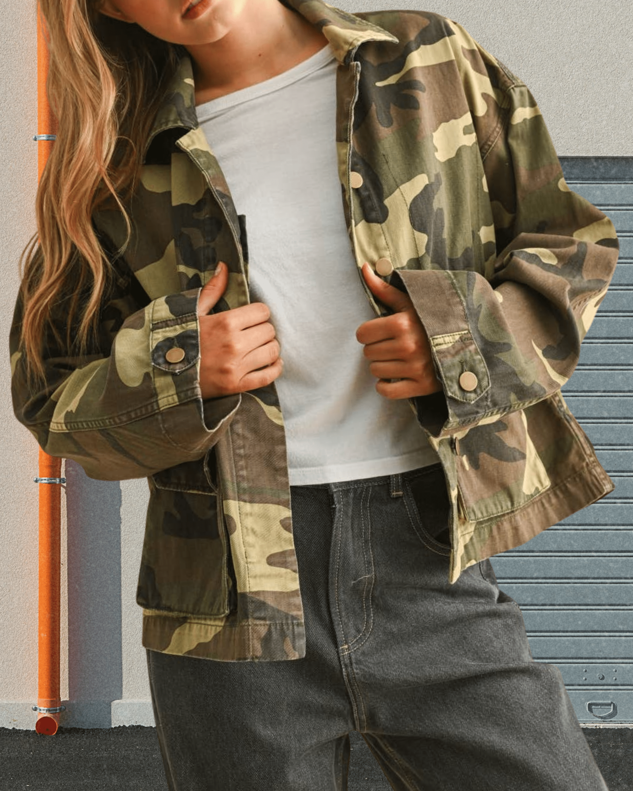 Camouflage Printed Jacket - Intrigue Ink Visit Bozeman, Unique Shopping Boutique in Montana, Work from Home Clothes for Women