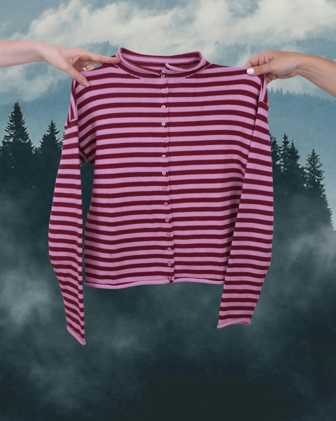 Ceceila Cardigan - Lilac & Burgundy - Intrigue Ink Visit Bozeman, Unique Shopping Boutique in Montana, Work from Home Clothes for Women