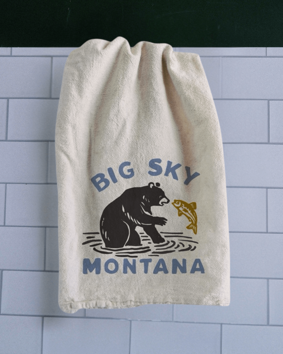 "Catch of the Day" Tea Towel - Intrigue Ink Visit Bozeman, Unique Shopping Boutique in Montana, Work from Home Clothes for Women