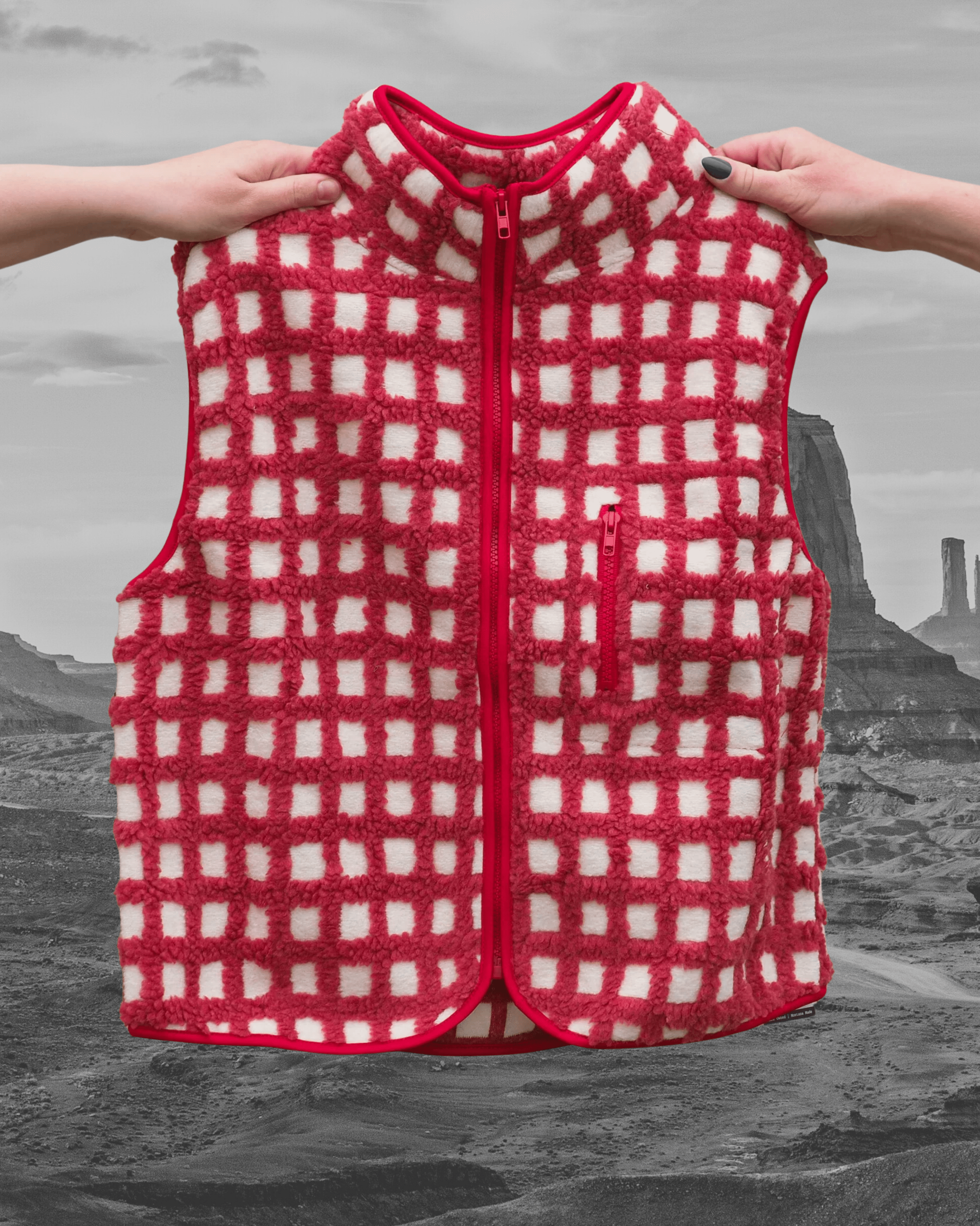 Red Checkered Fleece Vest - Intrigue Ink Visit Bozeman, Unique Shopping Boutique in Montana, Work from Home Clothes for Women