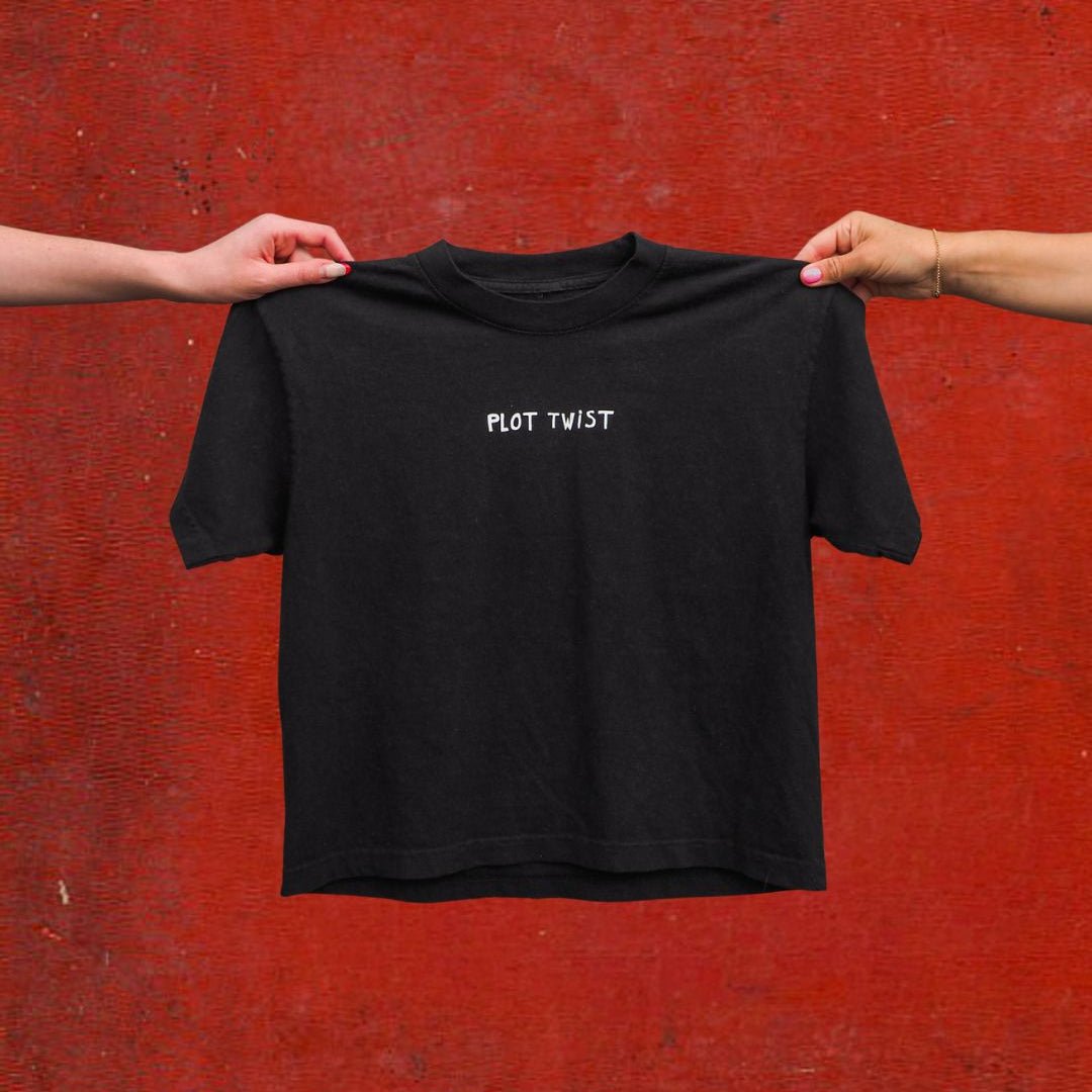 "Plot Twist" Boxy Tee - Intrigue Ink Visit Bozeman, Unique Shopping Boutique in Montana, Work from Home Clothes for Women