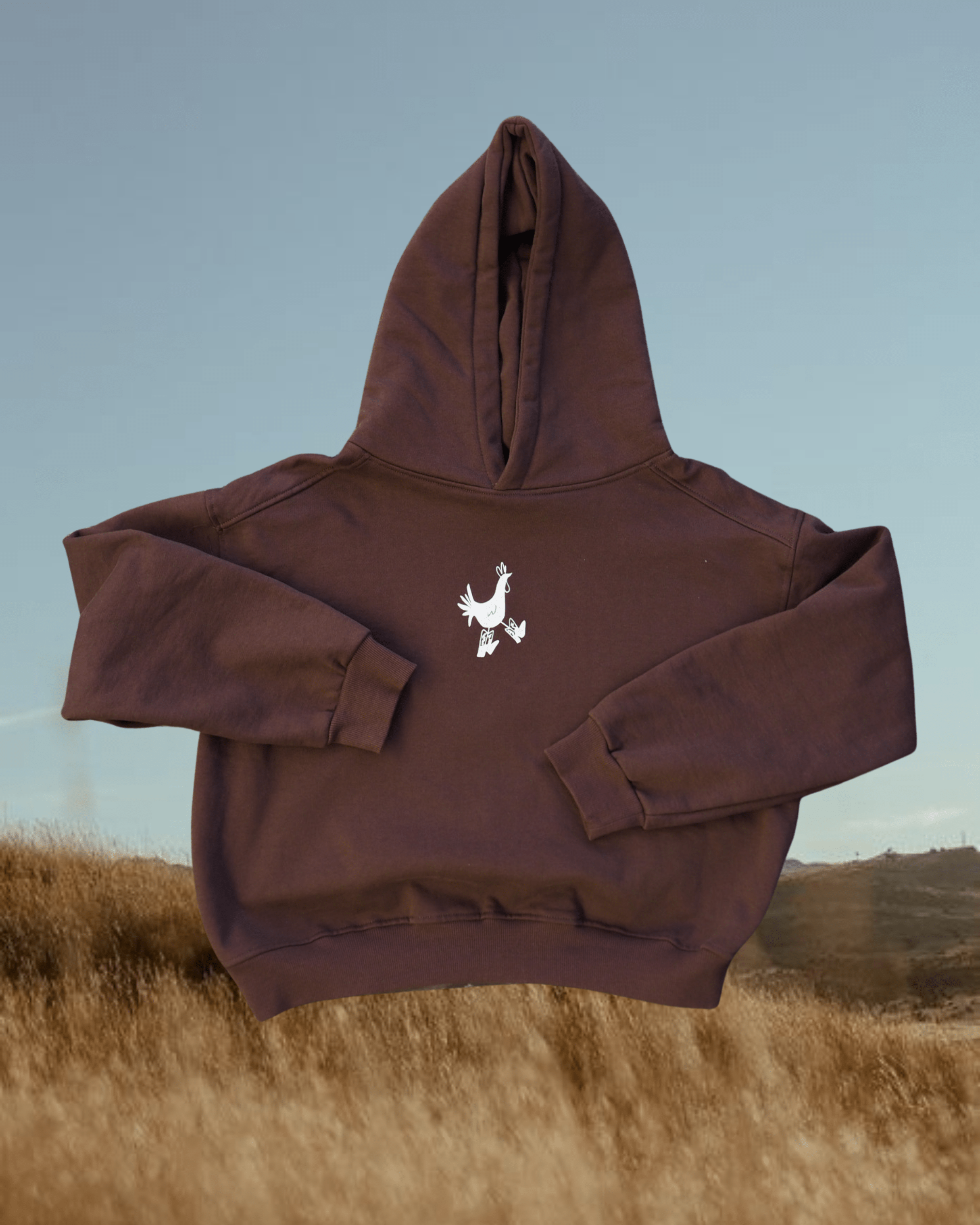 "Cowboy Chicken" Hoodie in Mocha - Intrigue Ink Visit Bozeman, Unique Shopping Boutique in Montana, Work from Home Clothes for Women