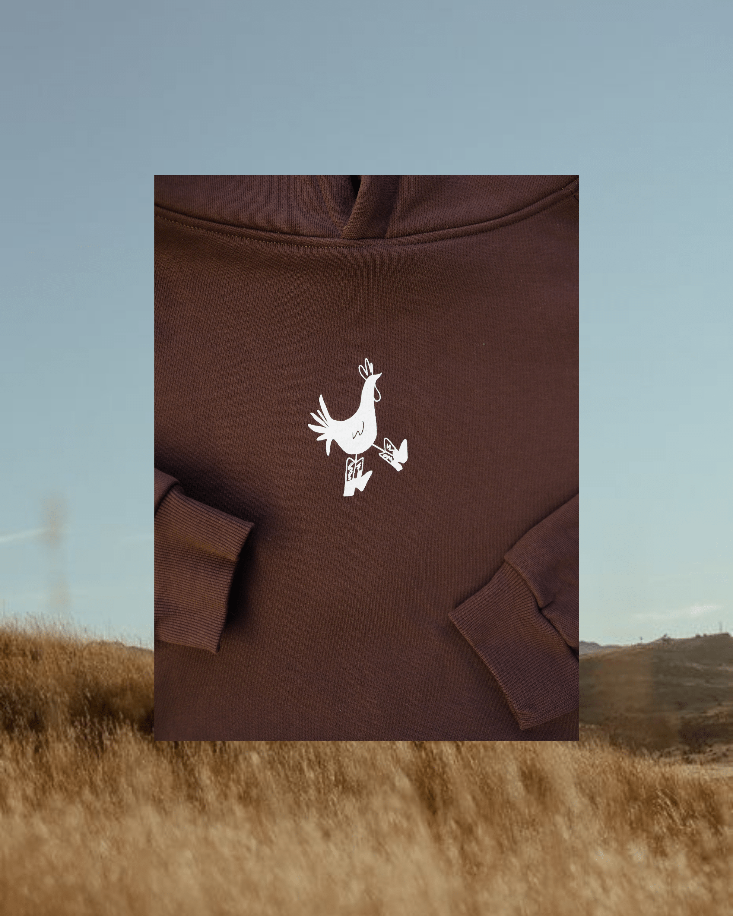 "Cowboy Chicken" Hoodie in Mocha - Intrigue Ink Visit Bozeman, Unique Shopping Boutique in Montana, Work from Home Clothes for Women