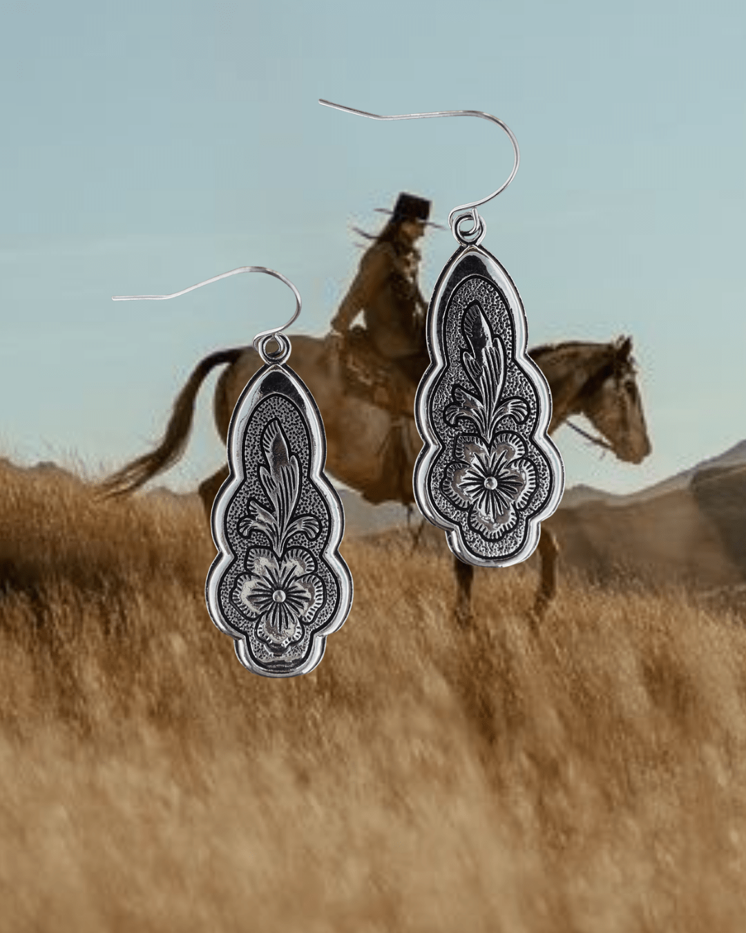 Vintage Flourish Silver Earrings - Intrigue Ink Visit Bozeman, Unique Shopping Boutique in Montana, Work from Home Clothes for Women