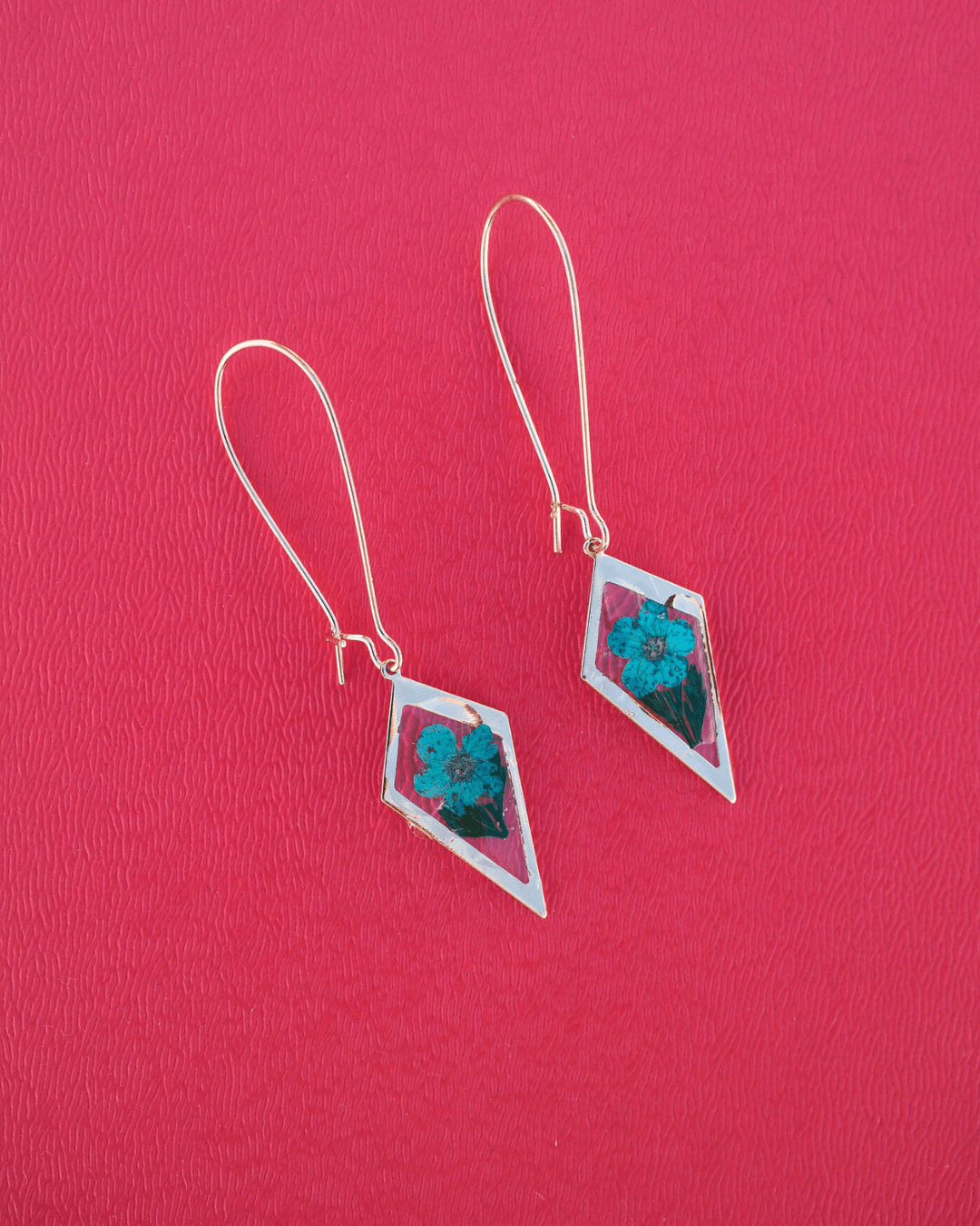 Diamond Drop Dried Flower Gold Earrings - Intrigue Ink Visit Bozeman, Unique Shopping Boutique in Montana, Work from Home Clothes for Women