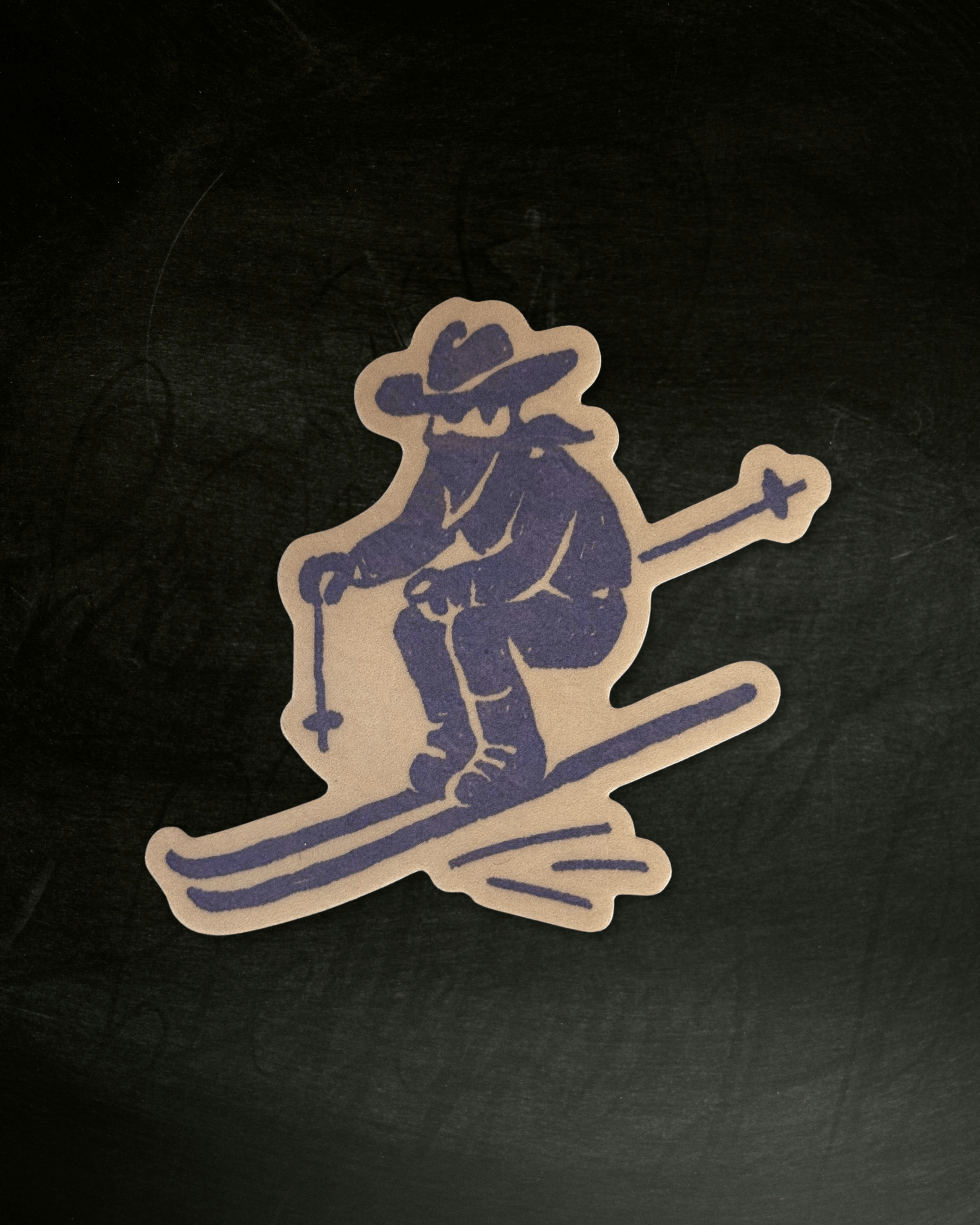 "Ski Cowboy" Sticker - Intrigue Ink Visit Bozeman, Unique Shopping Boutique in Montana, Work from Home Clothes for Women