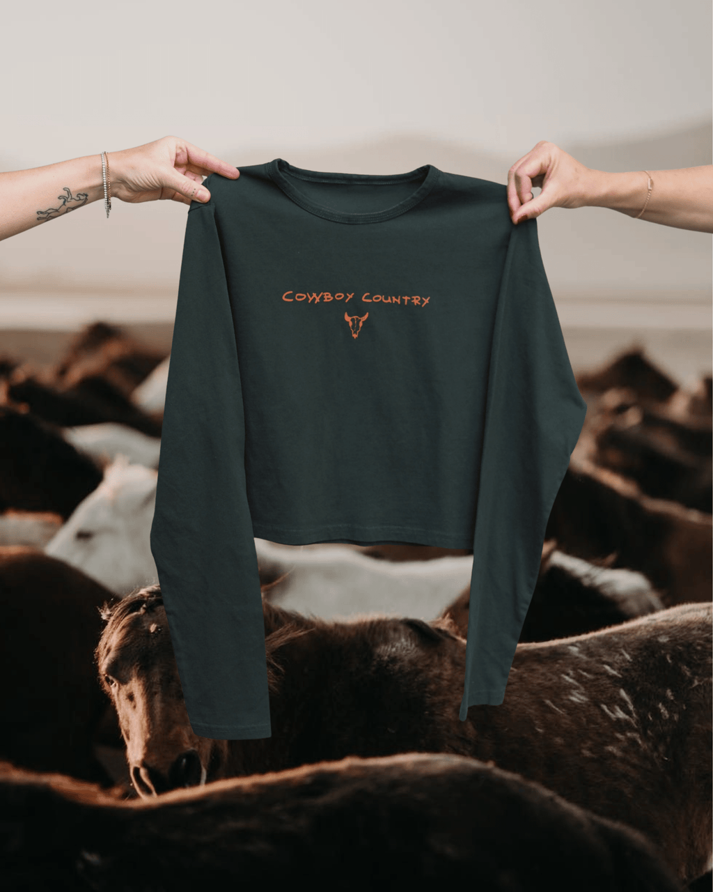 "Cowboy Country" Long Sleeve - Intrigue Ink Visit Bozeman, Unique Shopping Boutique in Montana, Work from Home Clothes for Women