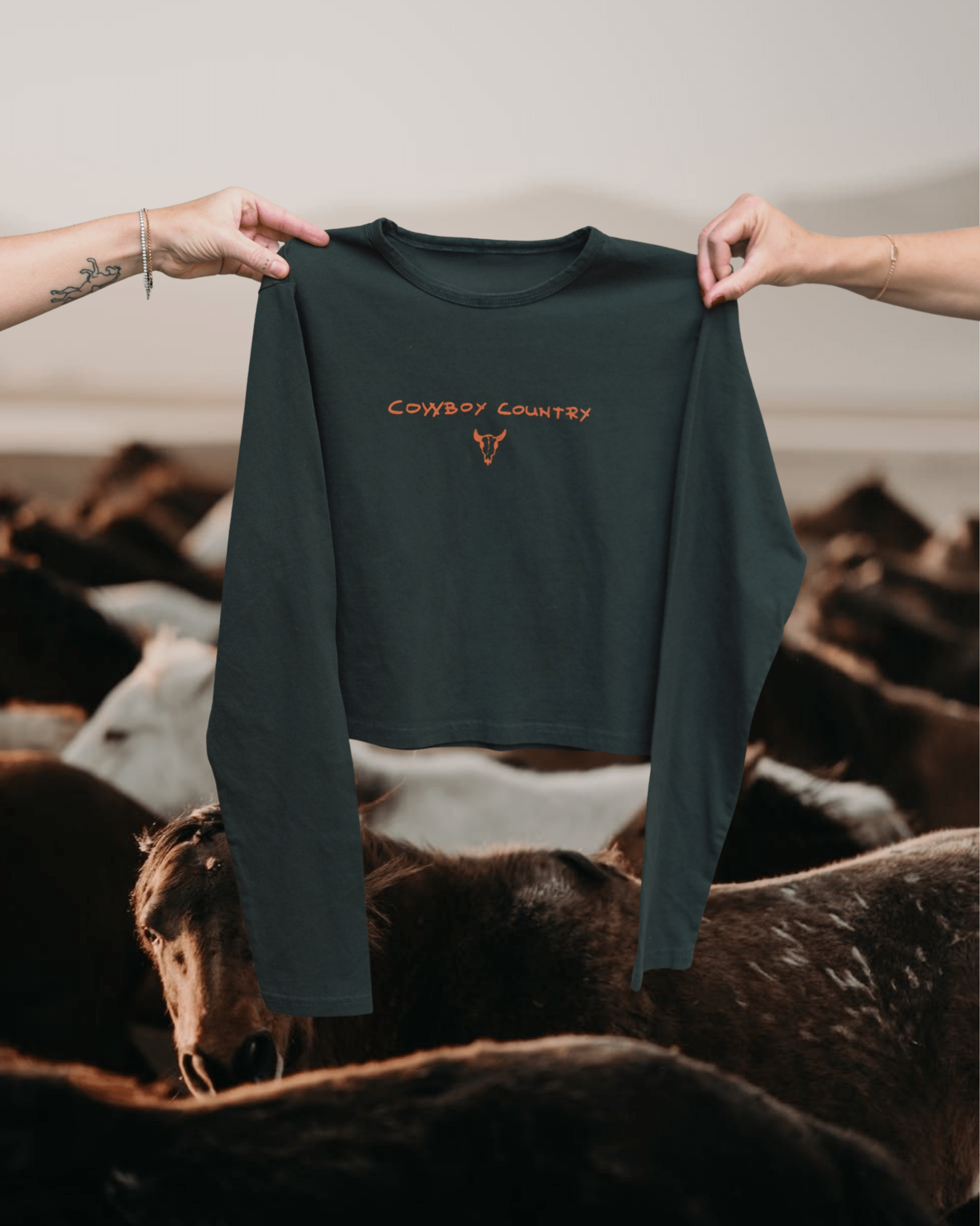 "Cowboy Country" Long Sleeve - Intrigue Ink Visit Bozeman, Unique Shopping Boutique in Montana, Work from Home Clothes for Women