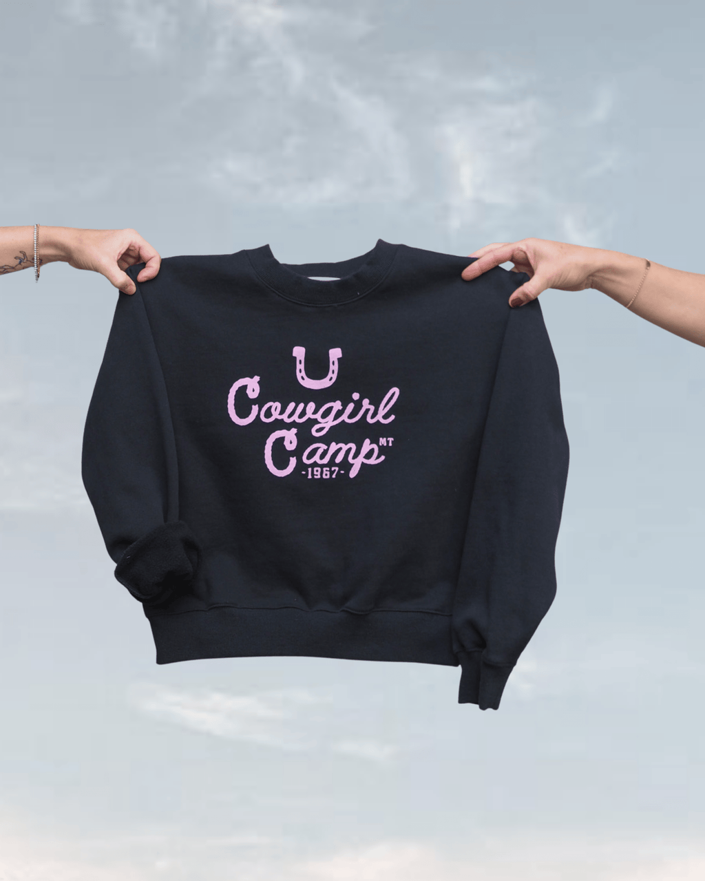 "Cowgirl Camp" Crop Pullover - Intrigue Ink Visit Bozeman, Unique Shopping Boutique in Montana, Work from Home Clothes for Women