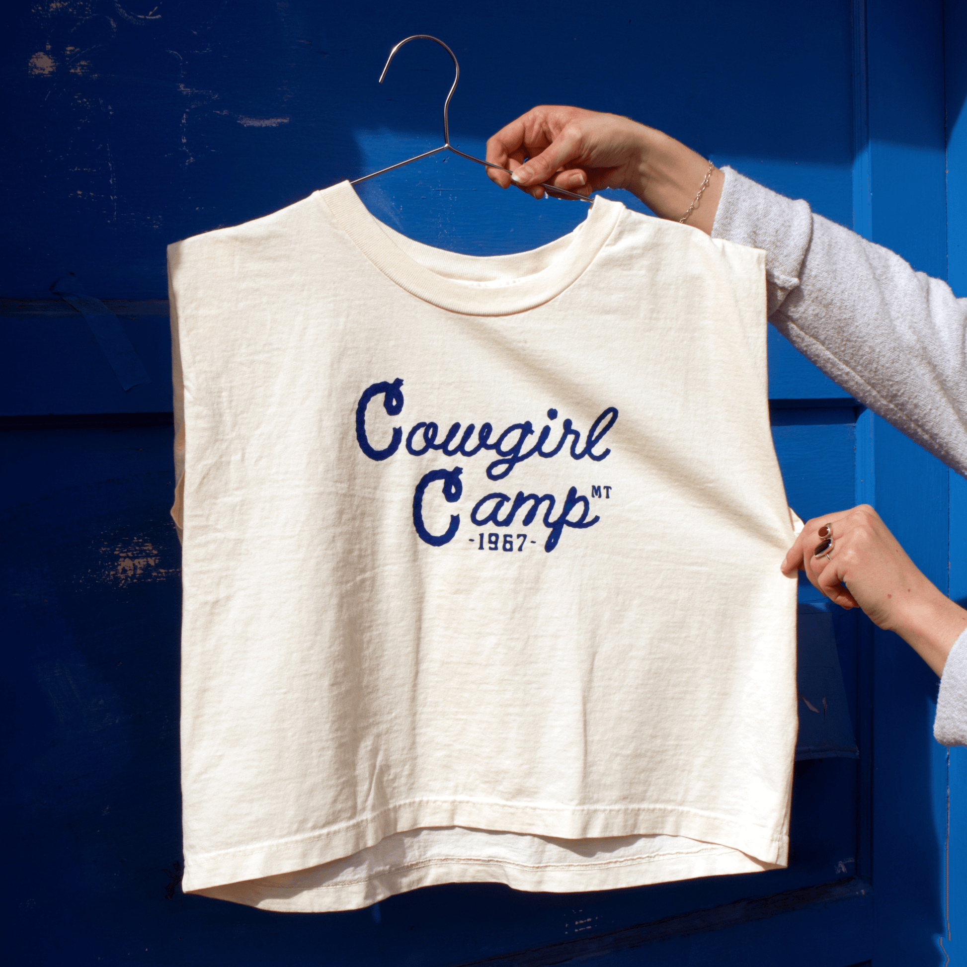 "Cowgirl Camp" Muscle Tank - Intrigue Ink Visit Bozeman, Unique Shopping Boutique in Montana, Work from Home Clothes for Women