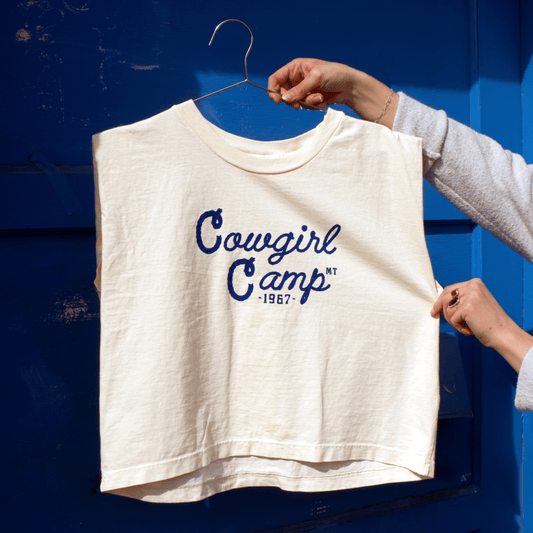 "Cowgirl Camp" Muscle Tank - Intrigue Ink Visit Bozeman, Unique Shopping Boutique in Montana, Work from Home Clothes for Women