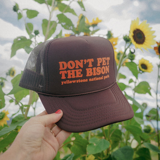 Don't Pet The Bison Trucker Hat - Brown