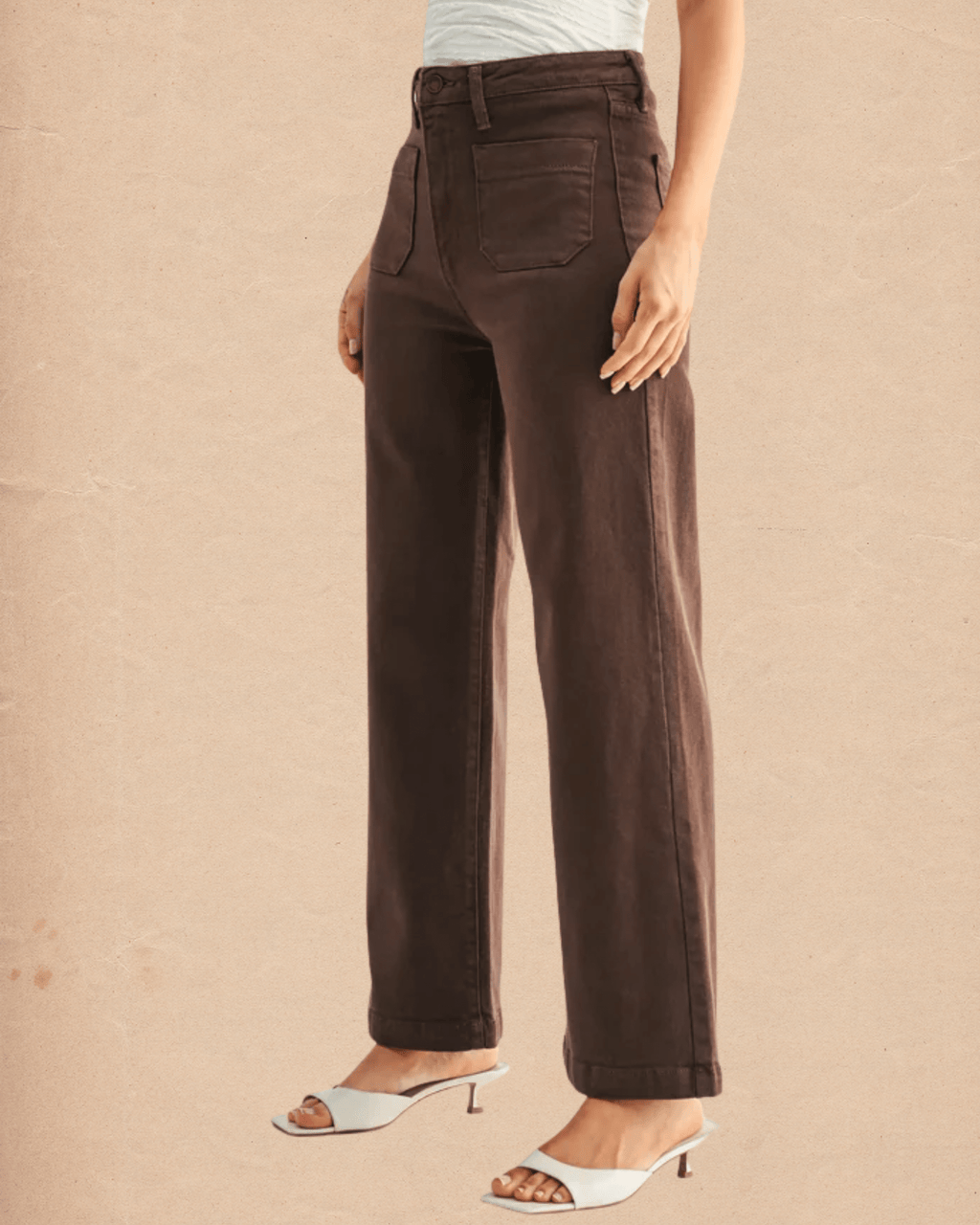 Dark Brown Mini Pocket Wide Leg Jeans - Intrigue Ink Visit Bozeman, Unique Shopping Boutique in Montana, Work from Home Clothes for Women