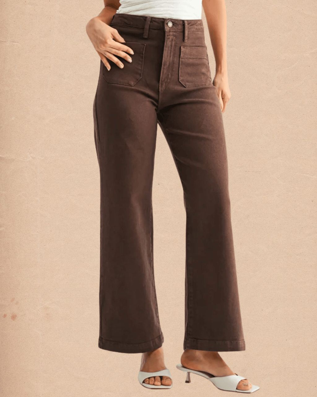 Dark Brown Mini Pocket Wide Leg Jeans - Intrigue Ink Visit Bozeman, Unique Shopping Boutique in Montana, Work from Home Clothes for Women