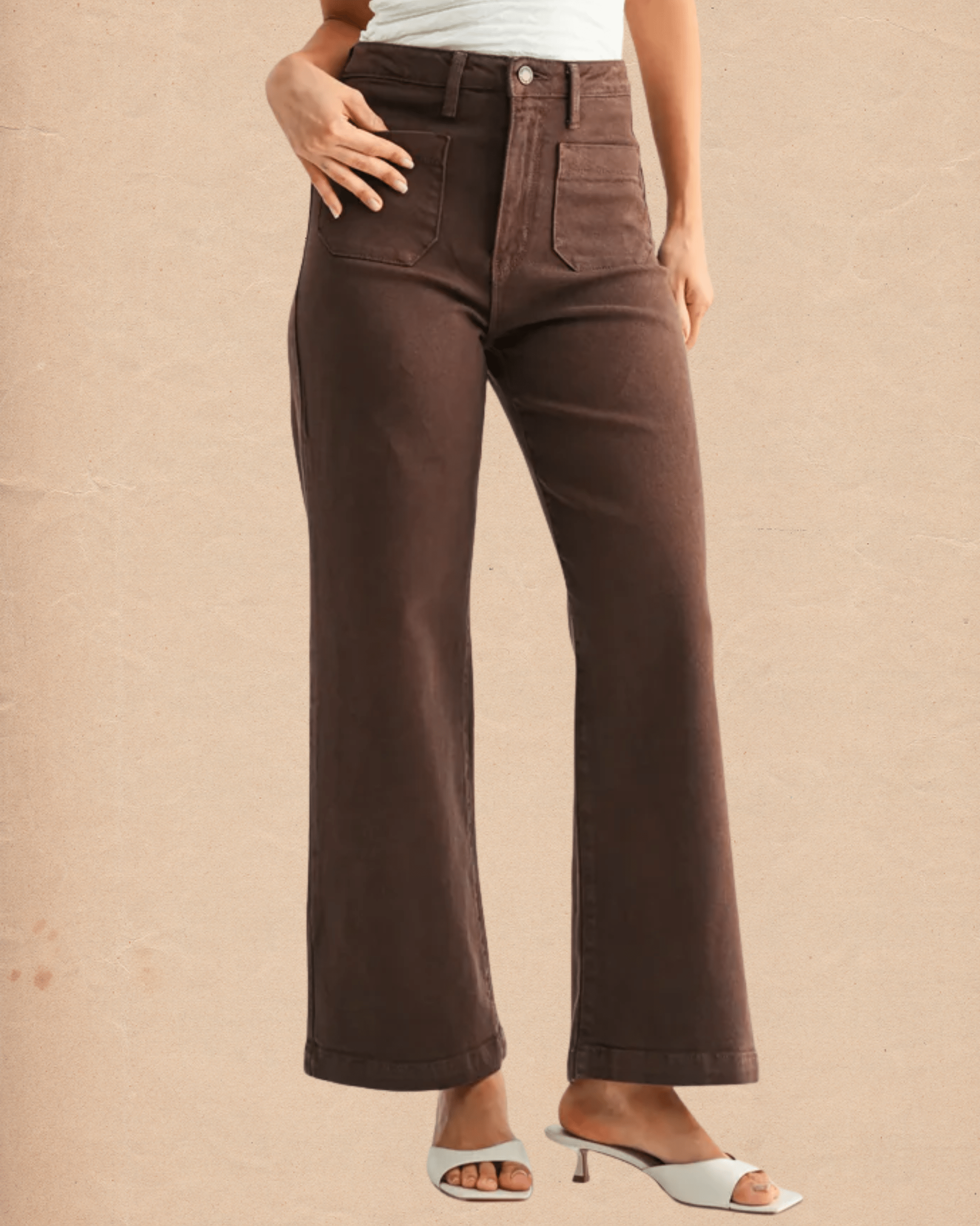 Dark Brown Mini Pocket Wide Leg Jeans - Intrigue Ink Visit Bozeman, Unique Shopping Boutique in Montana, Work from Home Clothes for Women