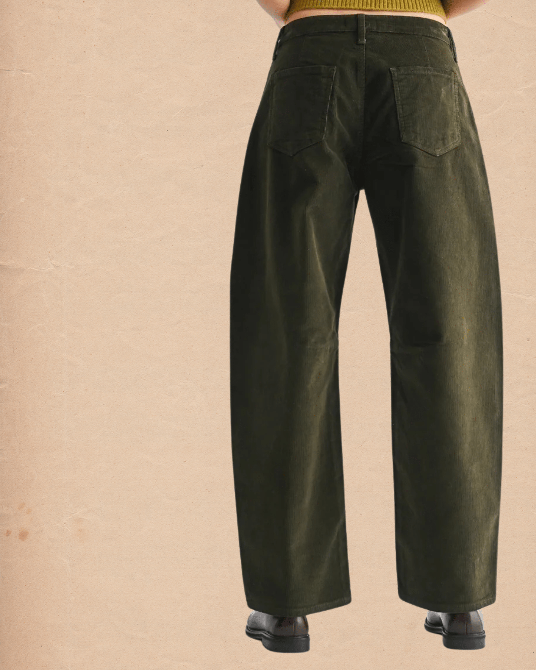 Dark Olive Corduroy Barrel Jean - Intrigue Ink Visit Bozeman, Unique Shopping Boutique in Montana, Work from Home Clothes for Women