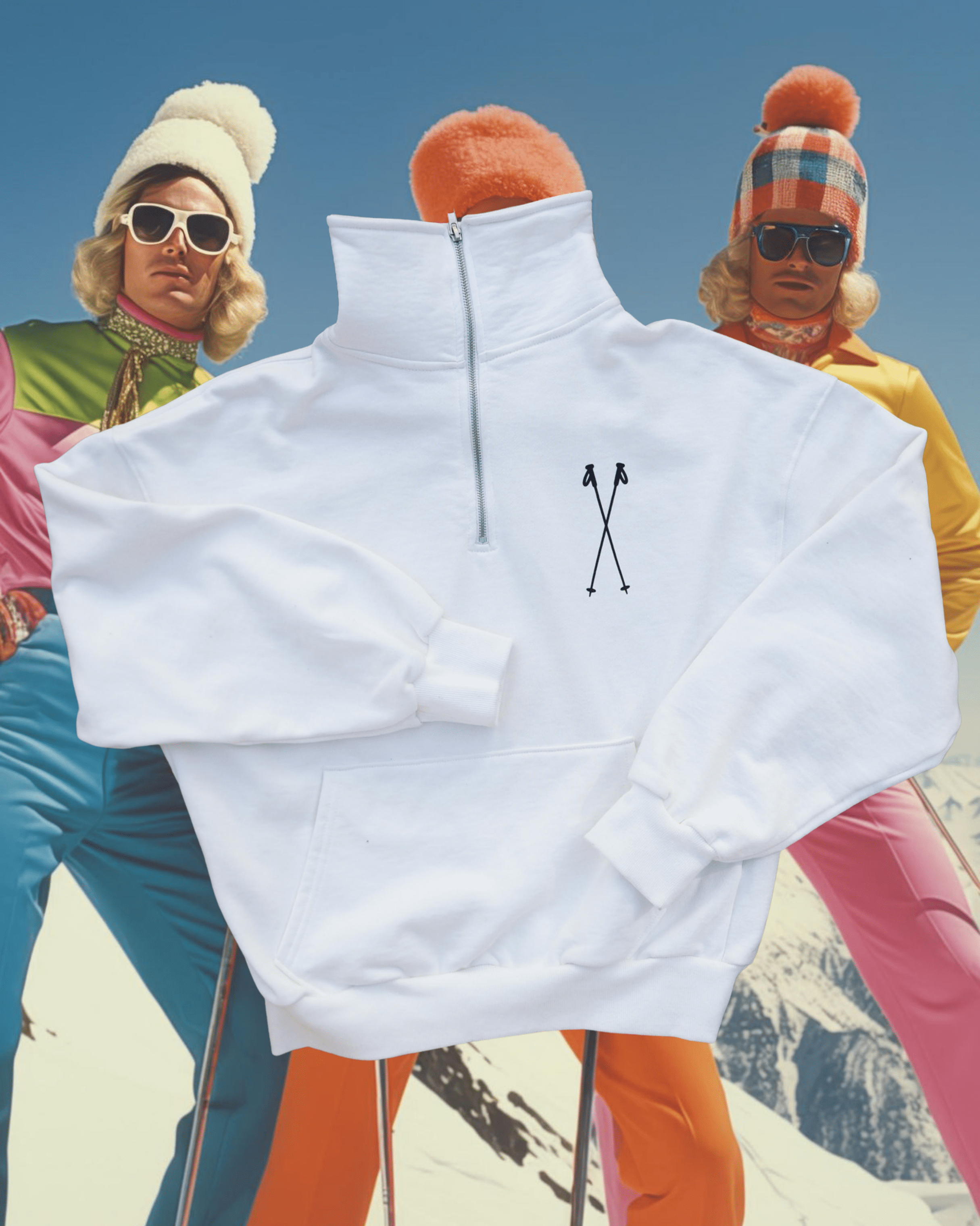 "Decades of Ski" Quarter Zip - Intrigue Ink Visit Bozeman, Unique Shopping Boutique in Montana, Work from Home Clothes for Women