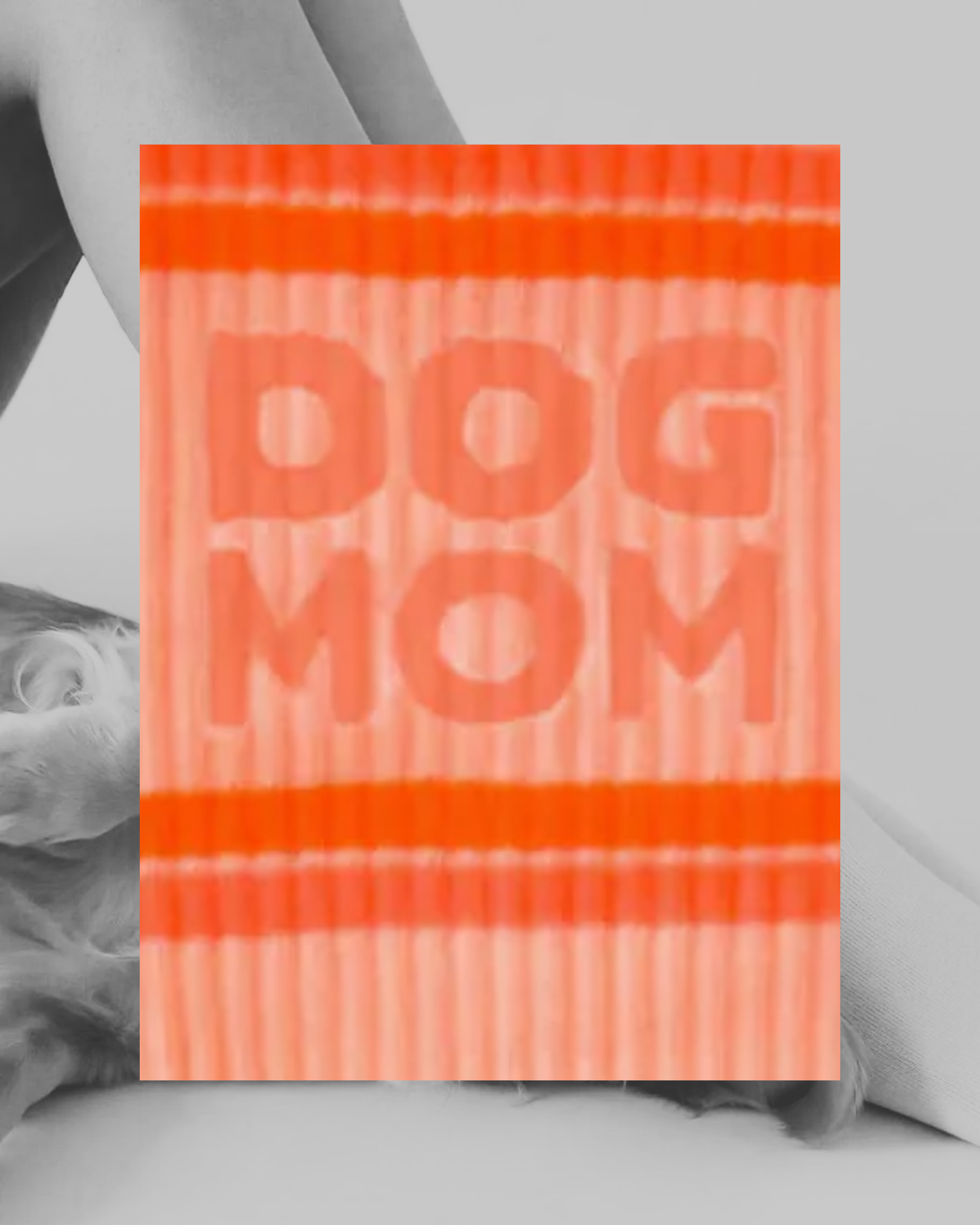 Dog Mom Striped Ribbed Crew Socks