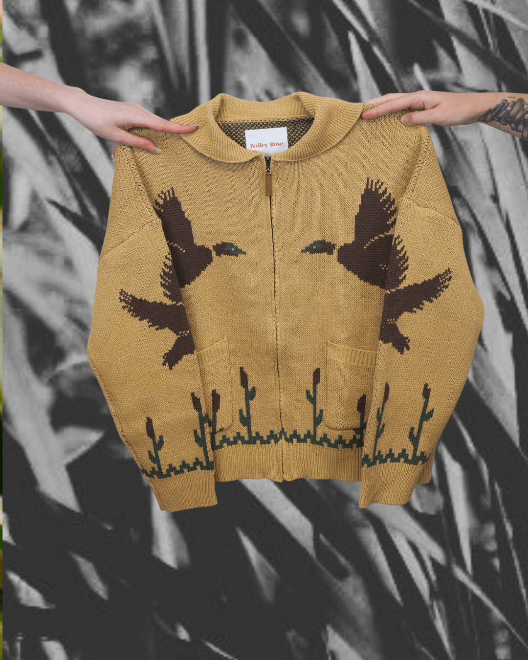 Tan Mallard Zip-Up Sweater - Intrigue Ink Visit Bozeman, Unique Shopping Boutique in Montana, Work from Home Clothes for Women