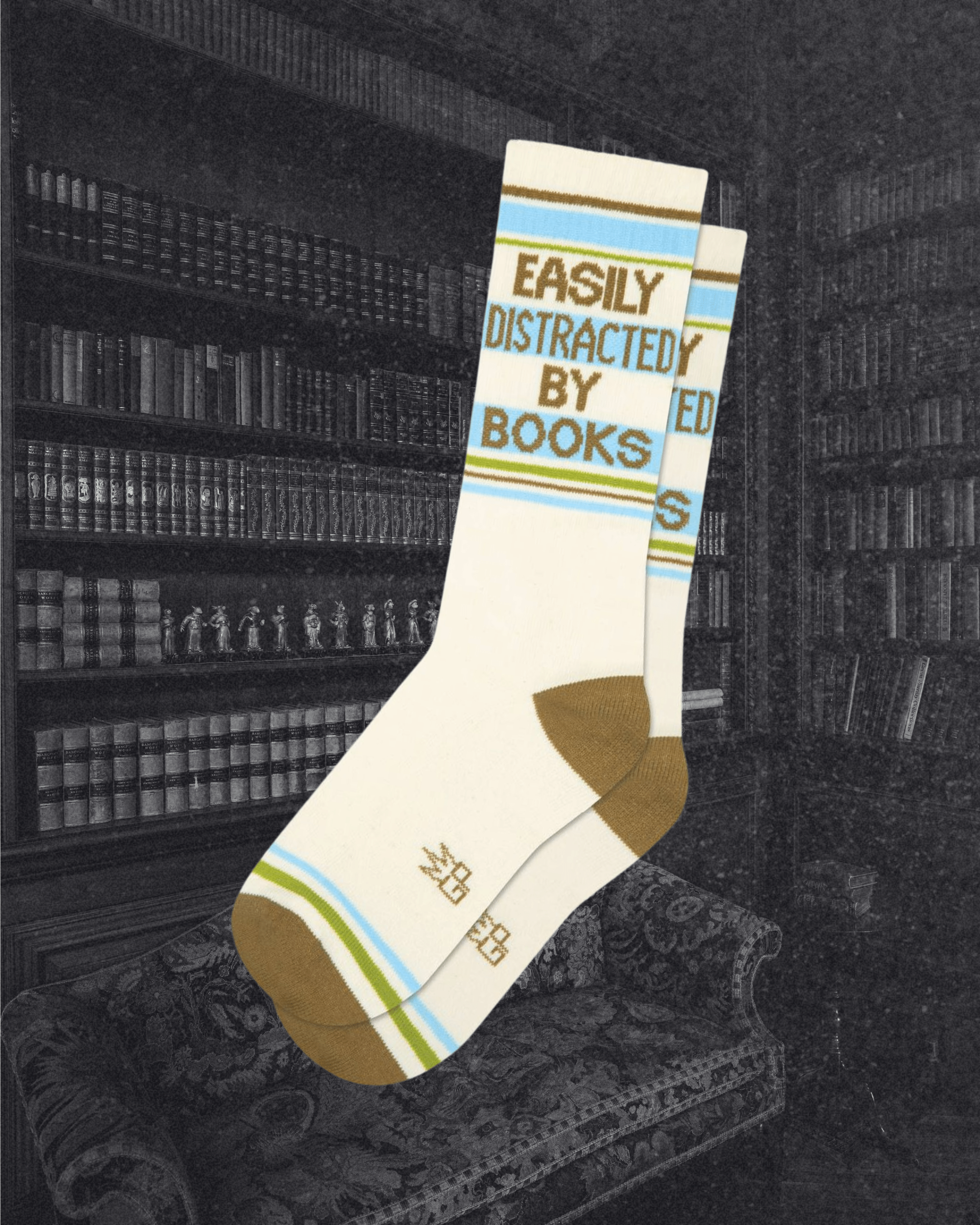 Easily Distracted By Books Gym Crew Socks - Intrigue Ink Visit Bozeman, Unique Shopping Boutique in Montana, Work from Home Clothes for Women