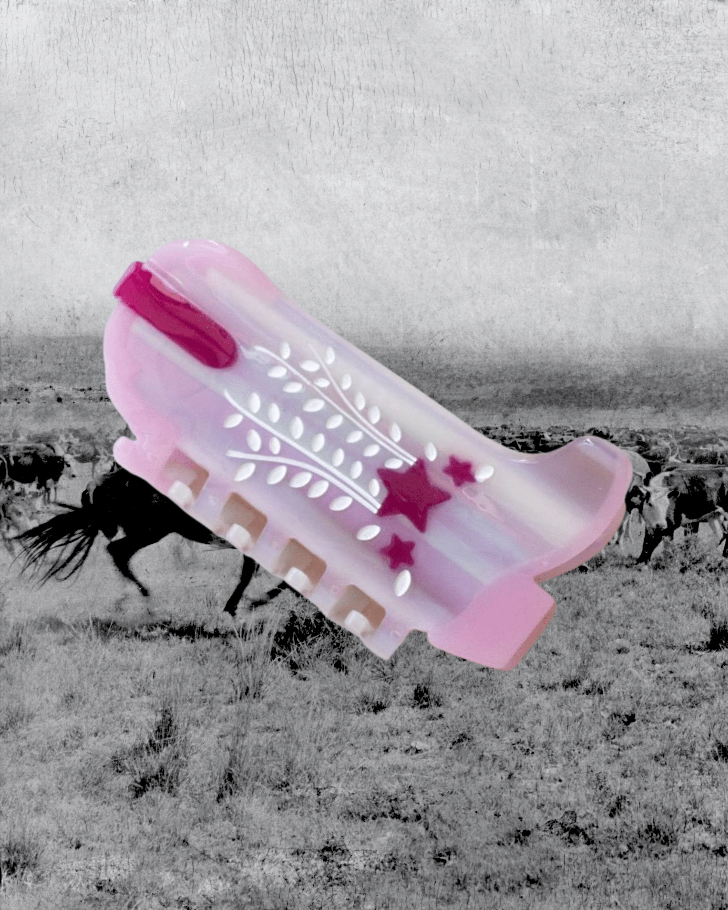 Eco Shooting Star Cowboy Boots Hair Claw Clip - Pink Aura - Intrigue Ink Visit Bozeman, Unique Shopping Boutique in Montana, Work from Home Clothes for Women