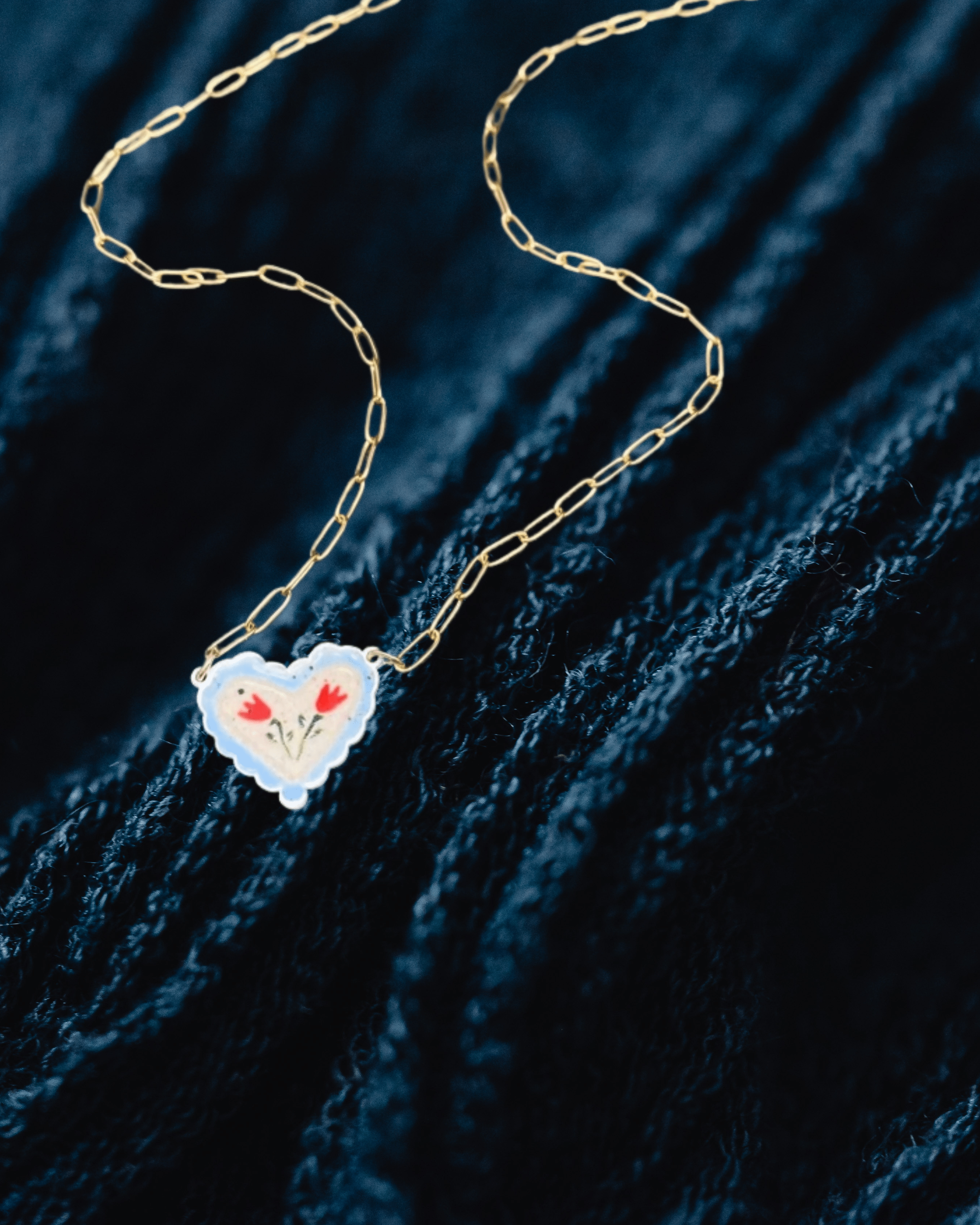 Flower Pattern Heart Charm Necklace - Intrigue Ink Visit Bozeman, Unique Shopping Boutique in Montana, Work from Home Clothes for Women