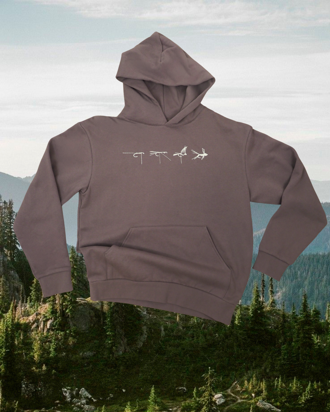 "Fly Tie" Hoodie in Brown