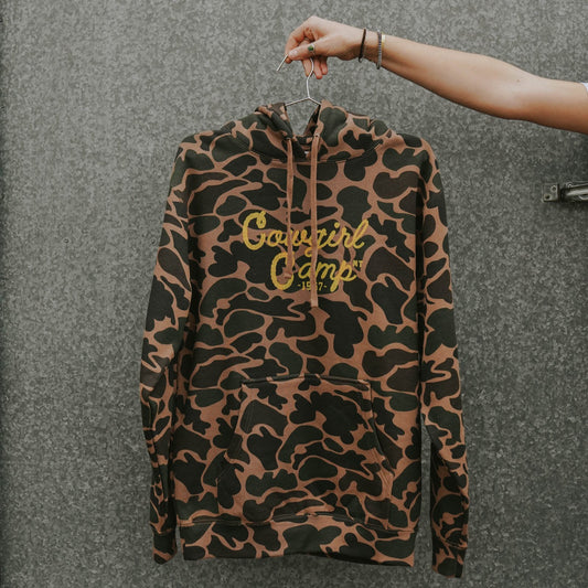 "Cowgirl Camp" Camo Hoodie - Intrigue Ink Visit Bozeman, Unique Shopping Boutique in Montana, Work from Home Clothes for Women