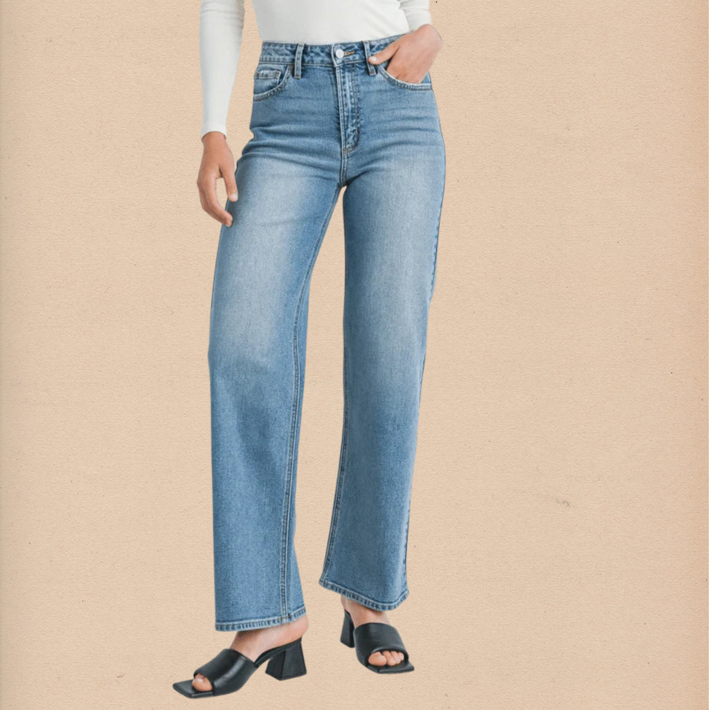 Medium Wash Straight Jeans - Intrigue Ink Visit Bozeman, Unique Shopping Boutique in Montana, Work from Home Clothes for Women